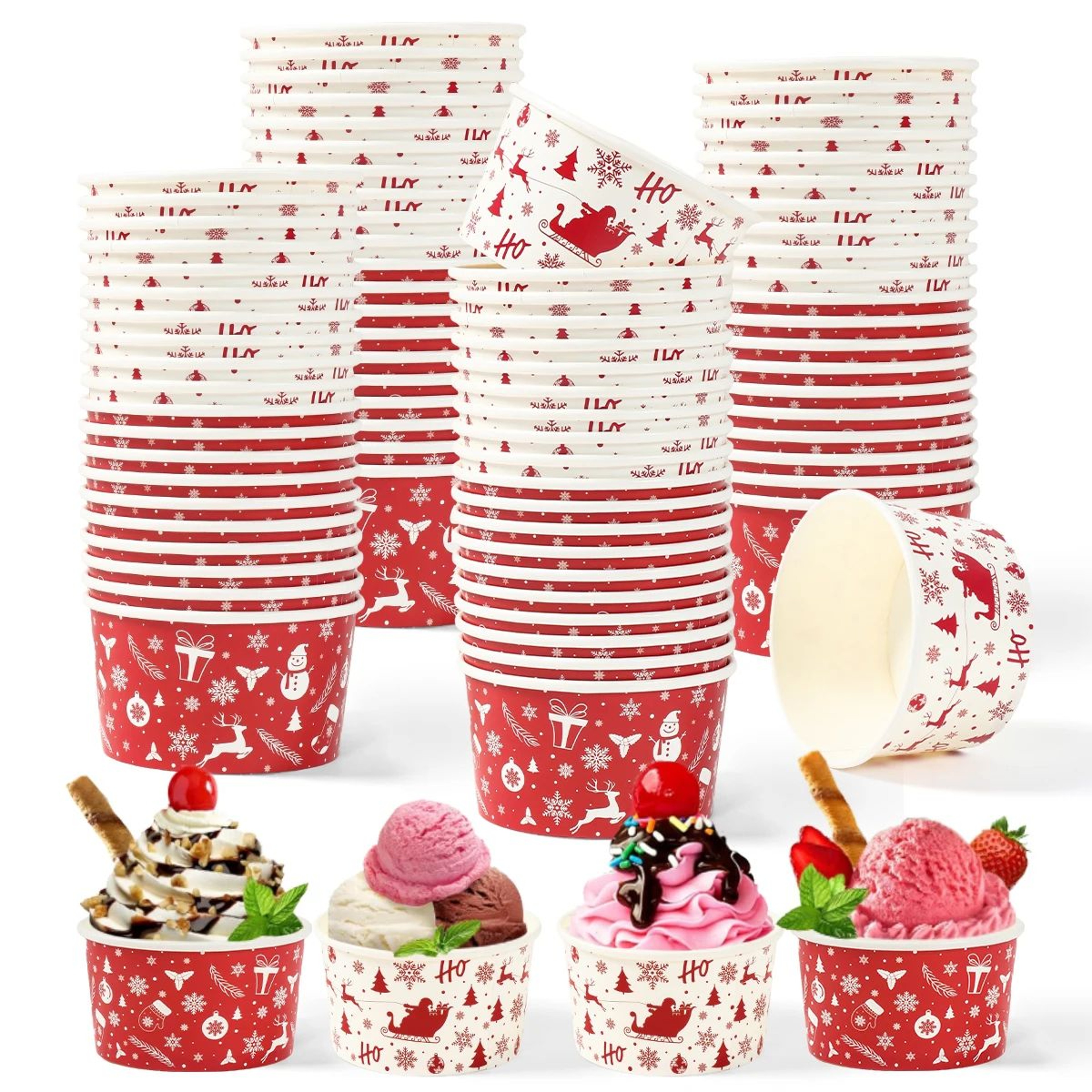 Christmas Disposable Paper Bowls For Holiday Parties 3