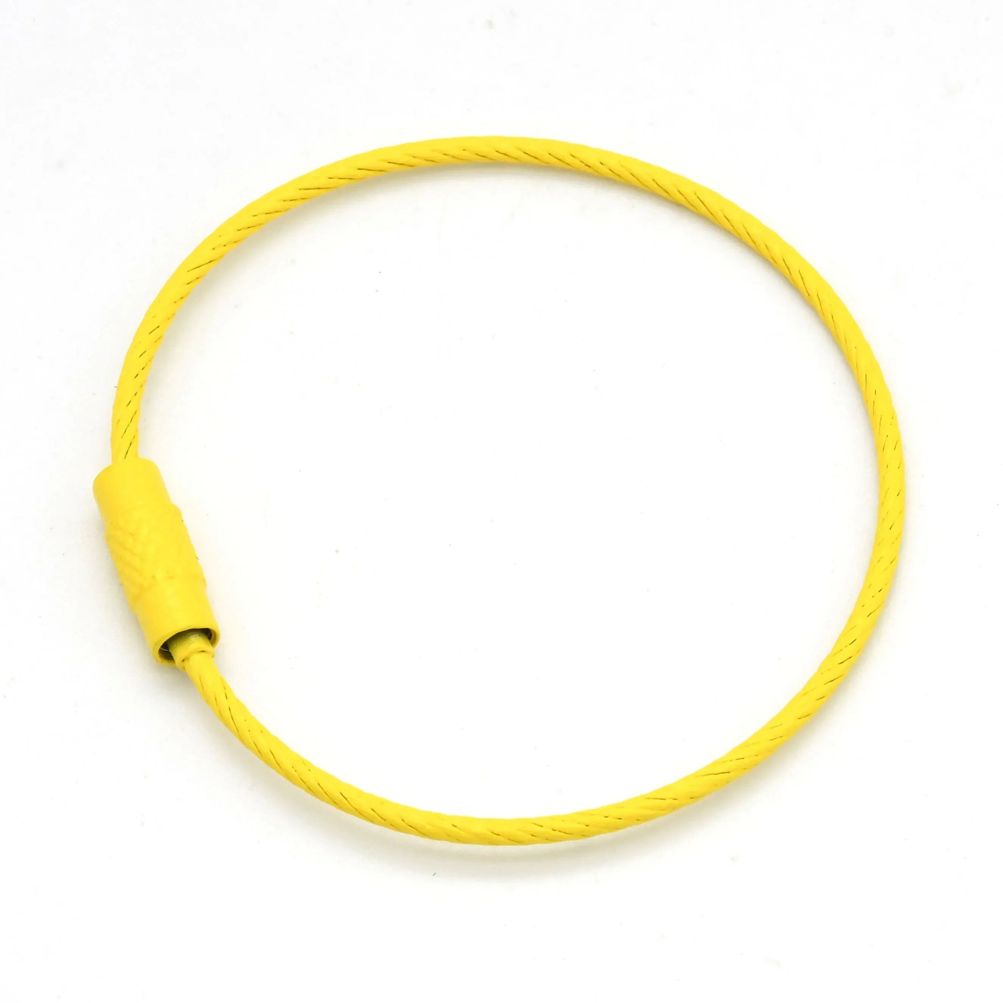 Stainless Steel Wire Cable Keychain Rings With Screw Lock 10