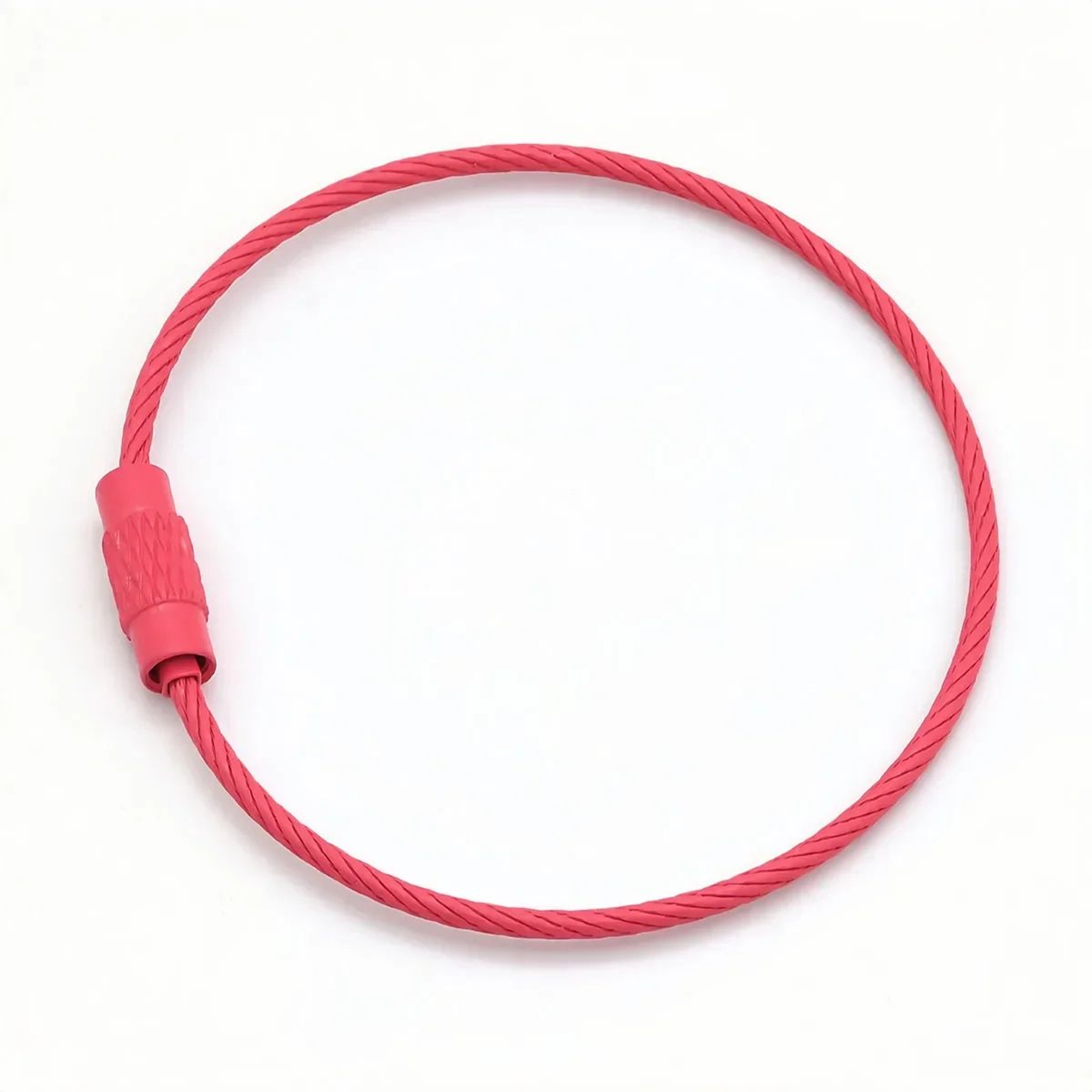 Stainless Steel Wire Cable Keychain Rings With Screw Lock 15