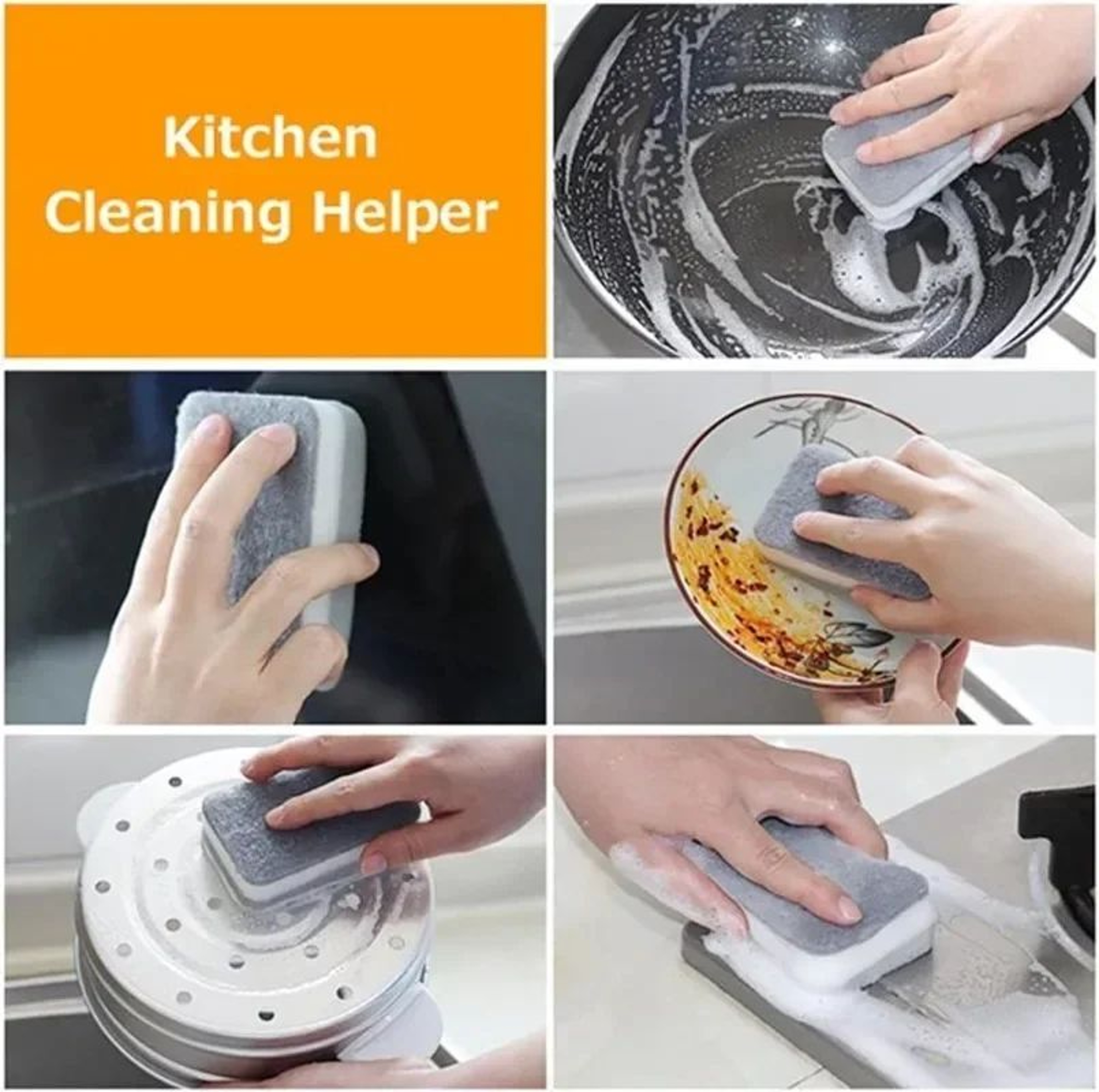 Magic Three Layer Reusable Kitchen Cleaning Sponges 12