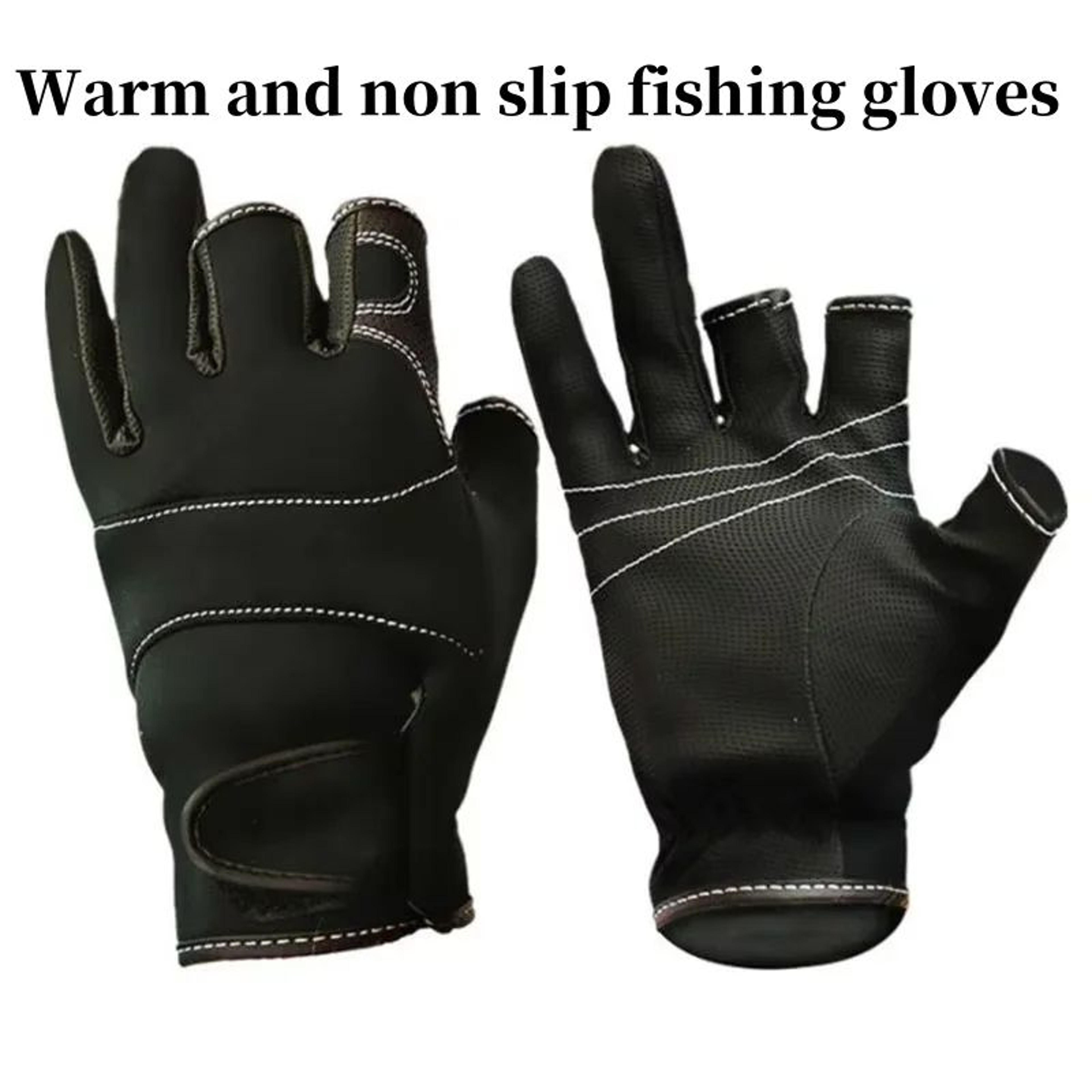 Winter Three Finger Fishing Gloves With Anti Slip Grip 0
