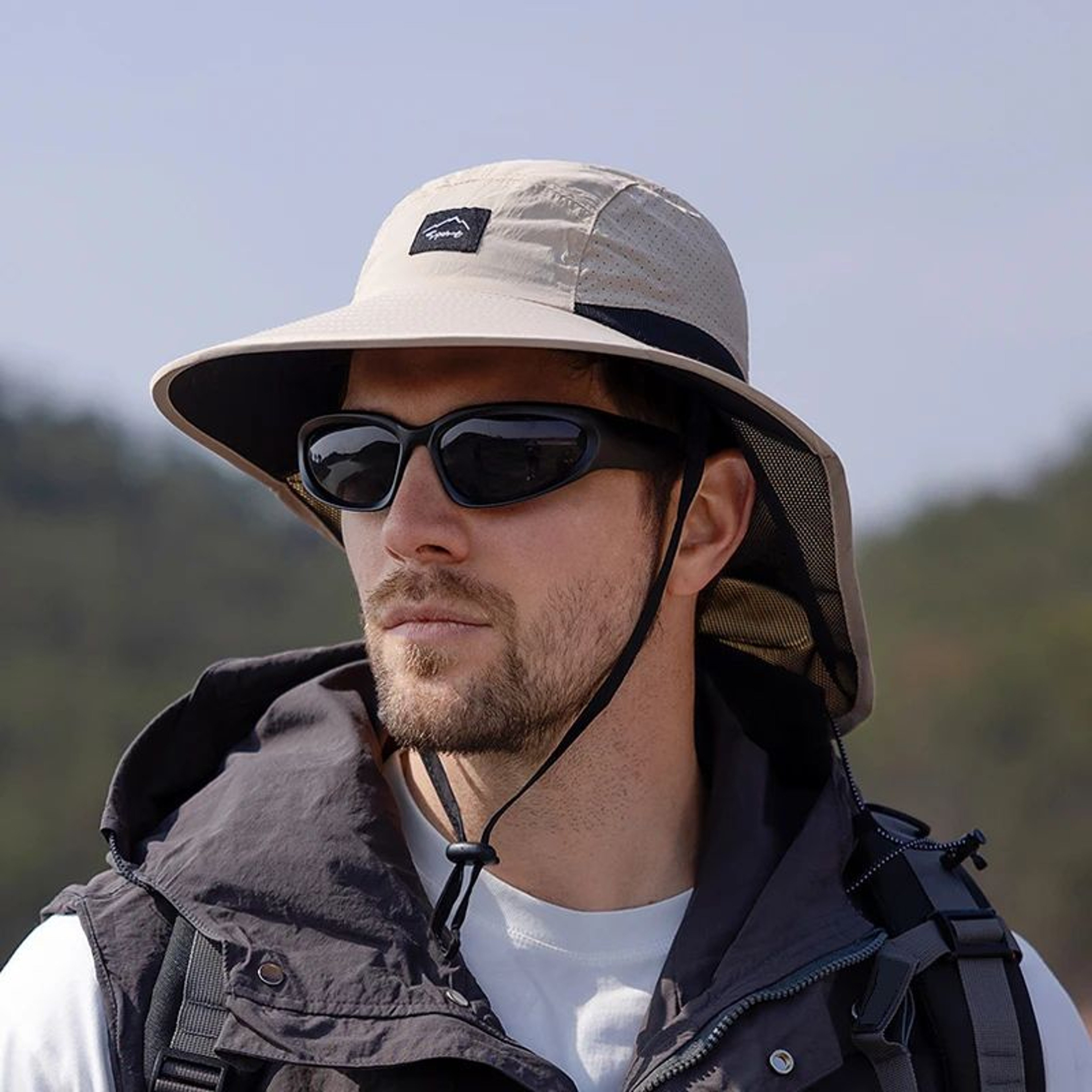 Wide Brim Quick Dry Sun Hat With Neck Flap For Men And Women 0
