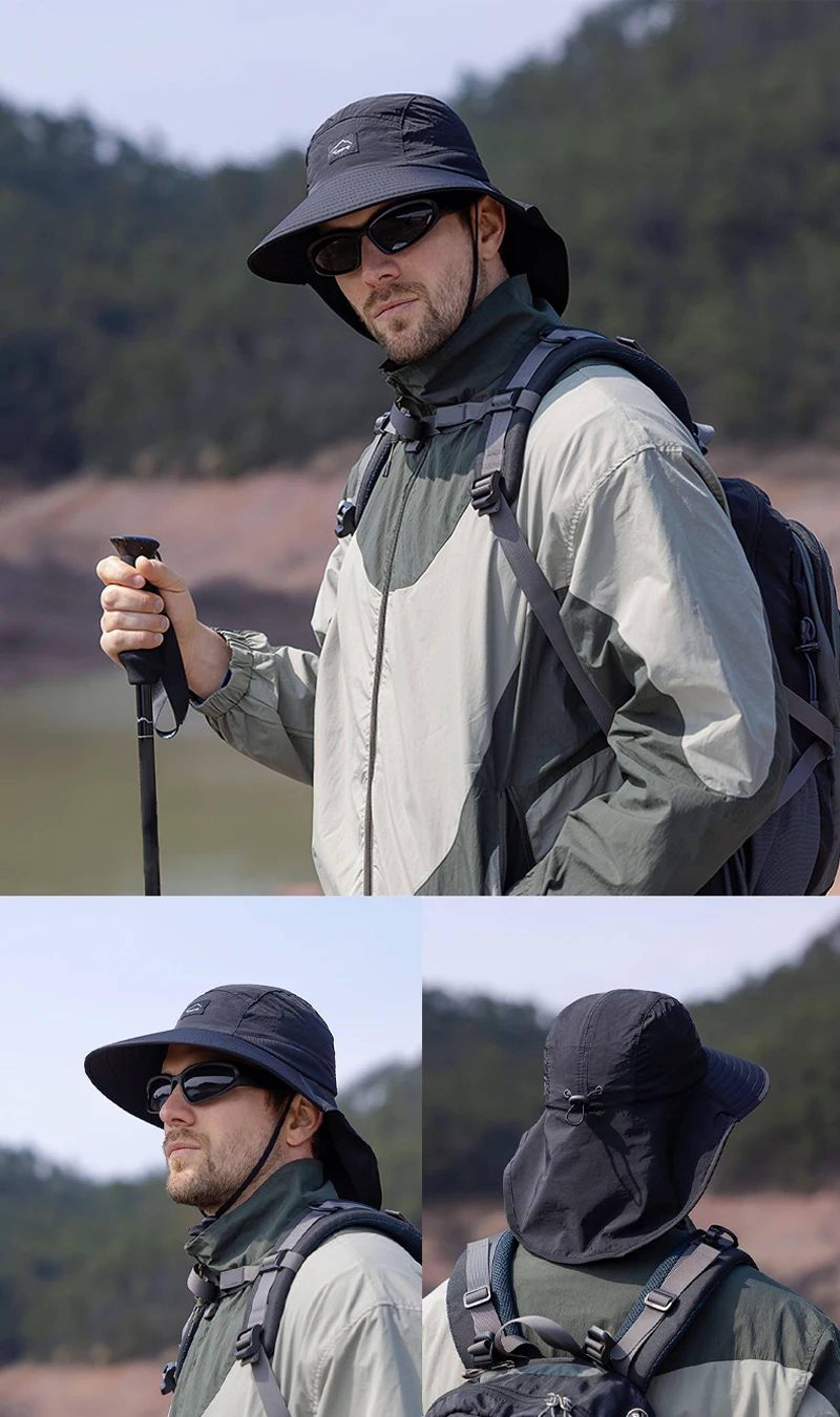 Wide Brim Quick Dry Sun Hat With Neck Flap For Men And Women 10