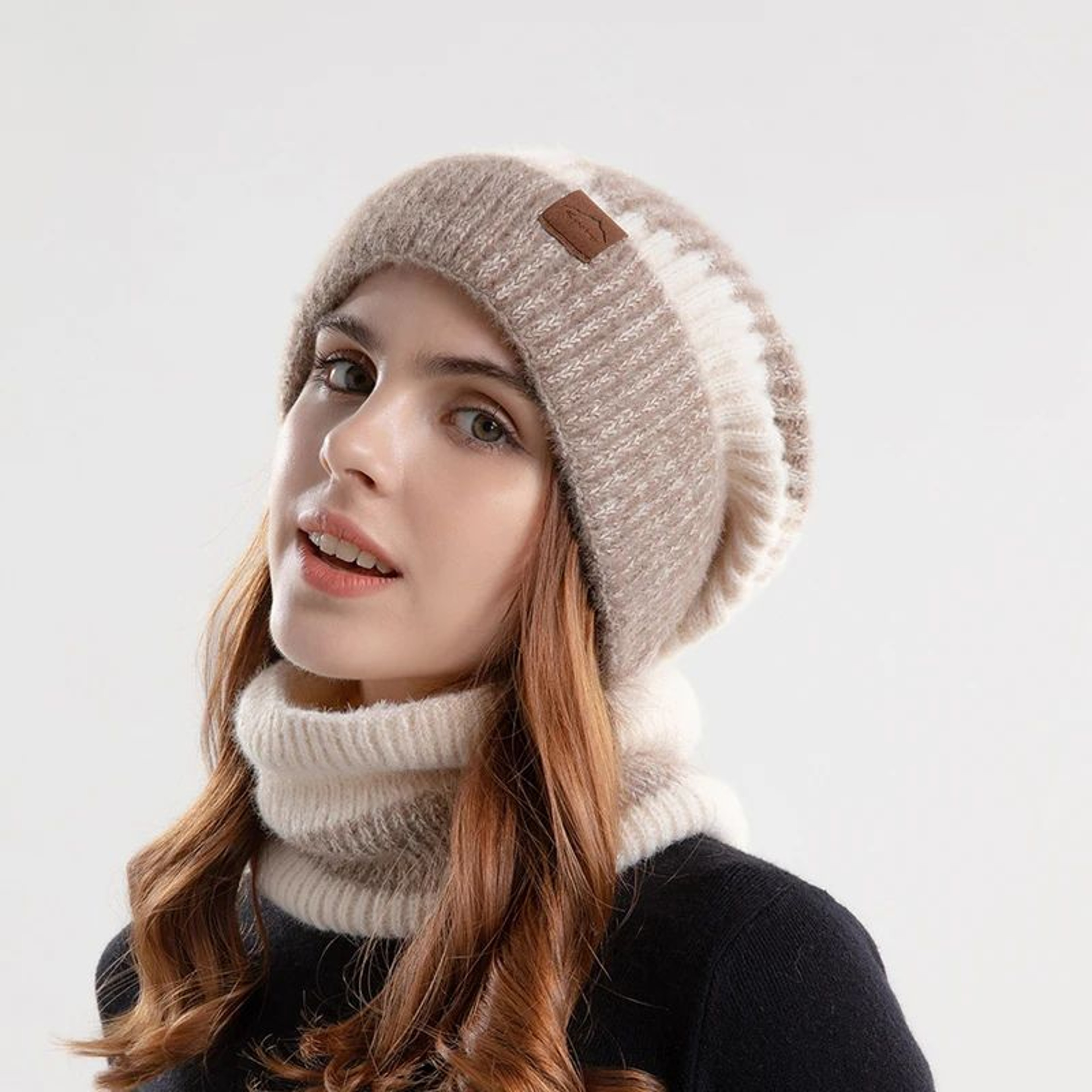 Winter Knitted Beanie And Scarf Set 13