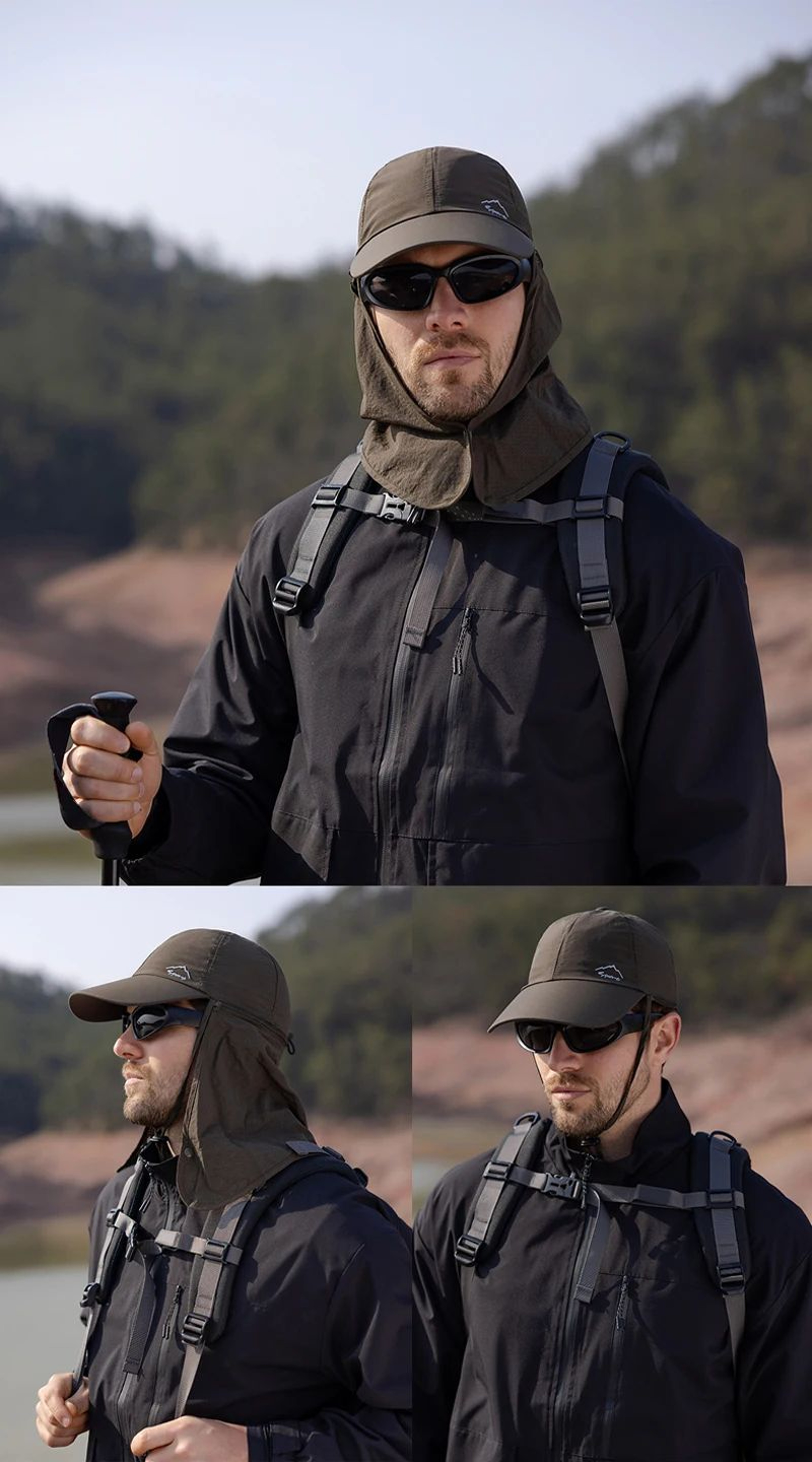 Quick Dry Sun Hat With Neck Flap And Cap 7