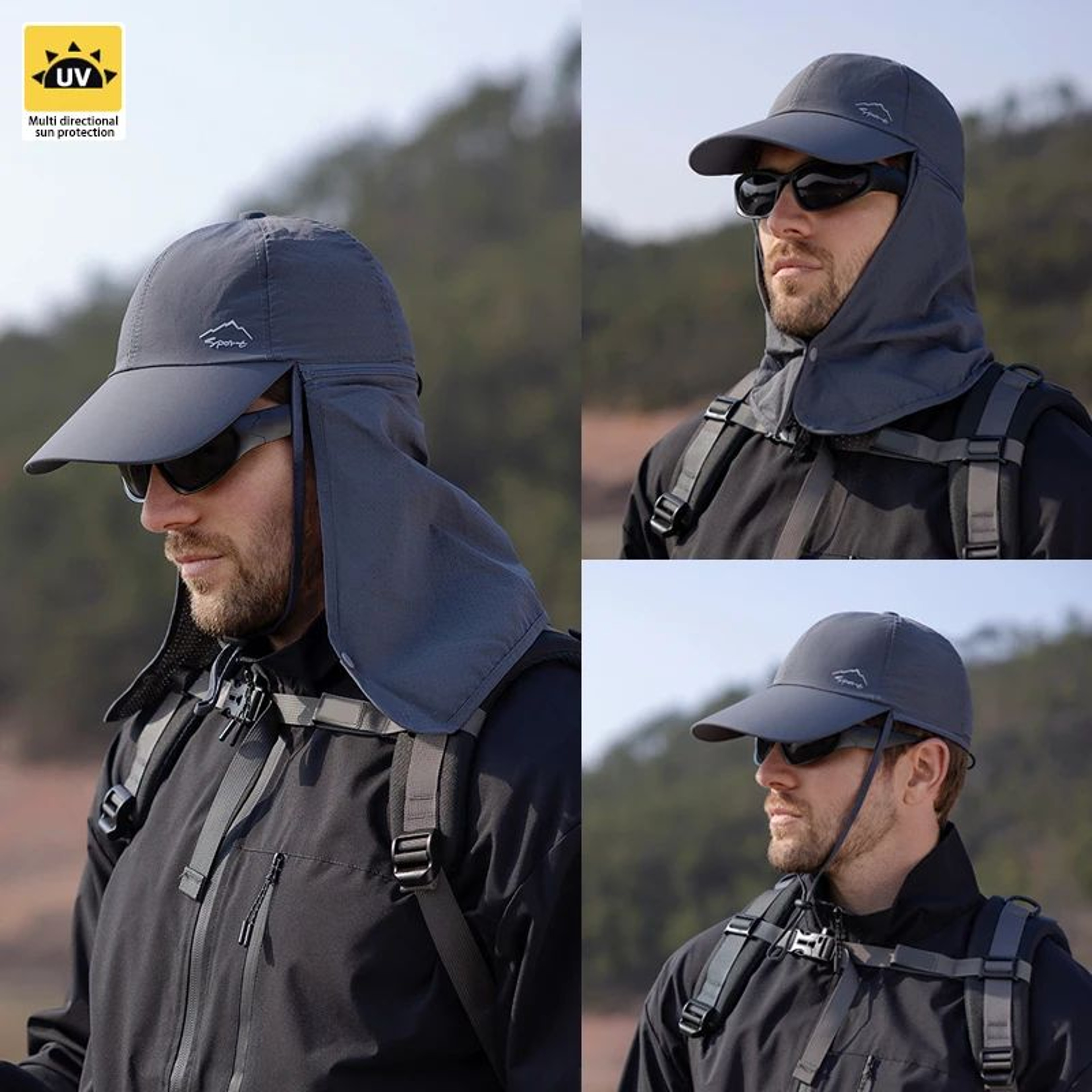 Quick Dry Baseball Sun Hat With Neck Flap 0