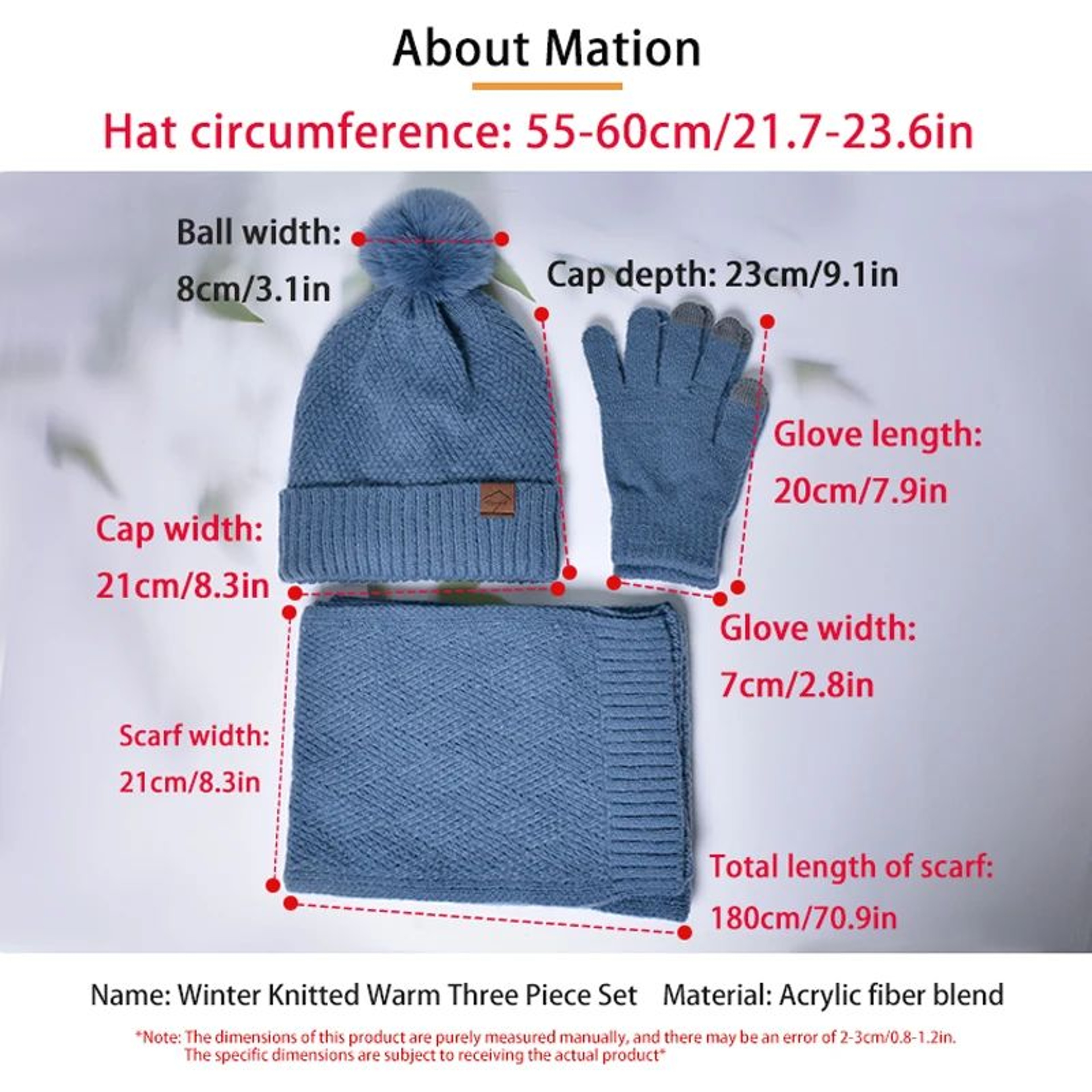 Winter Knit Hat Scarf And Gloves Set With Ear Protection 7