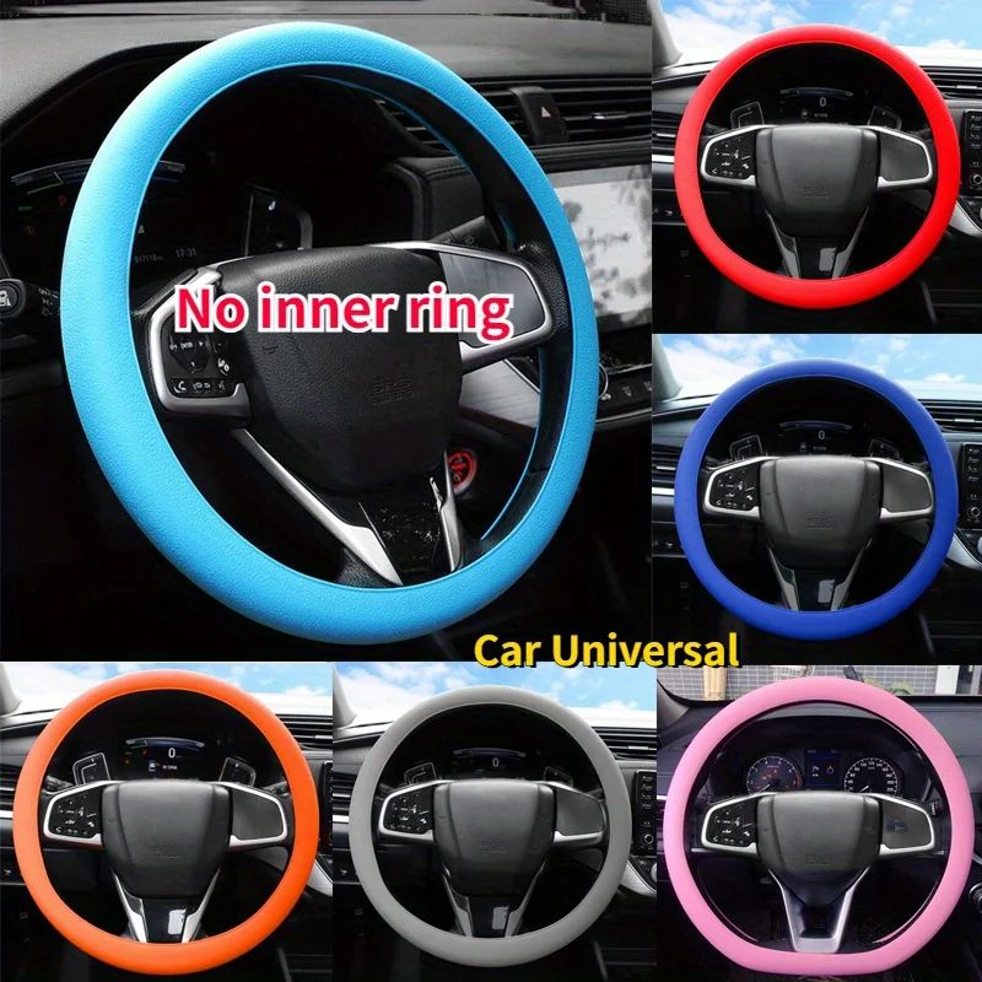 Universal Silicone Steering Wheel Cover Soft Grip Protector 1