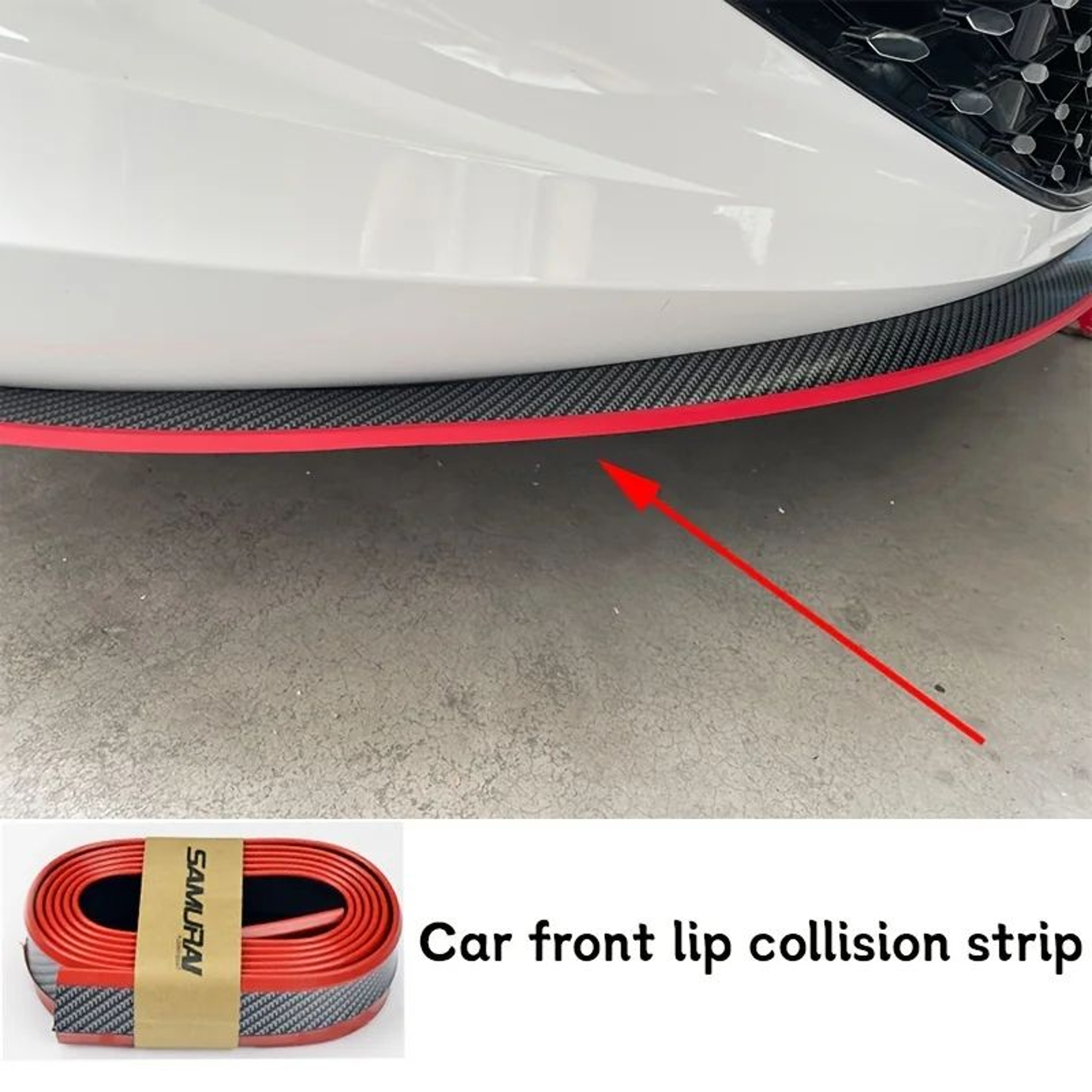 Universal Carbon Fiber Front Bumper Lip Protector 0