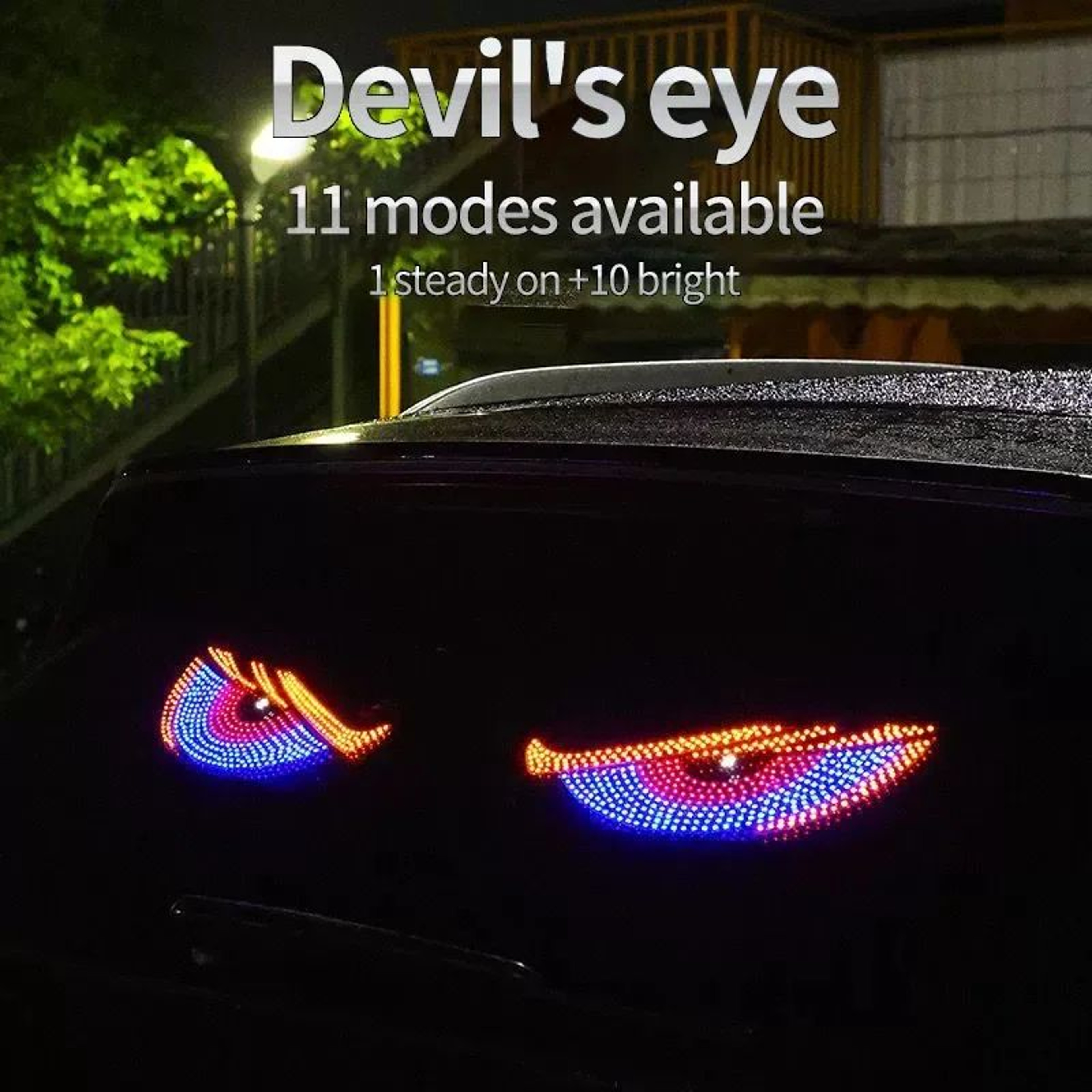 RGB Devil Eye LED Rear Window Decorative Light 0