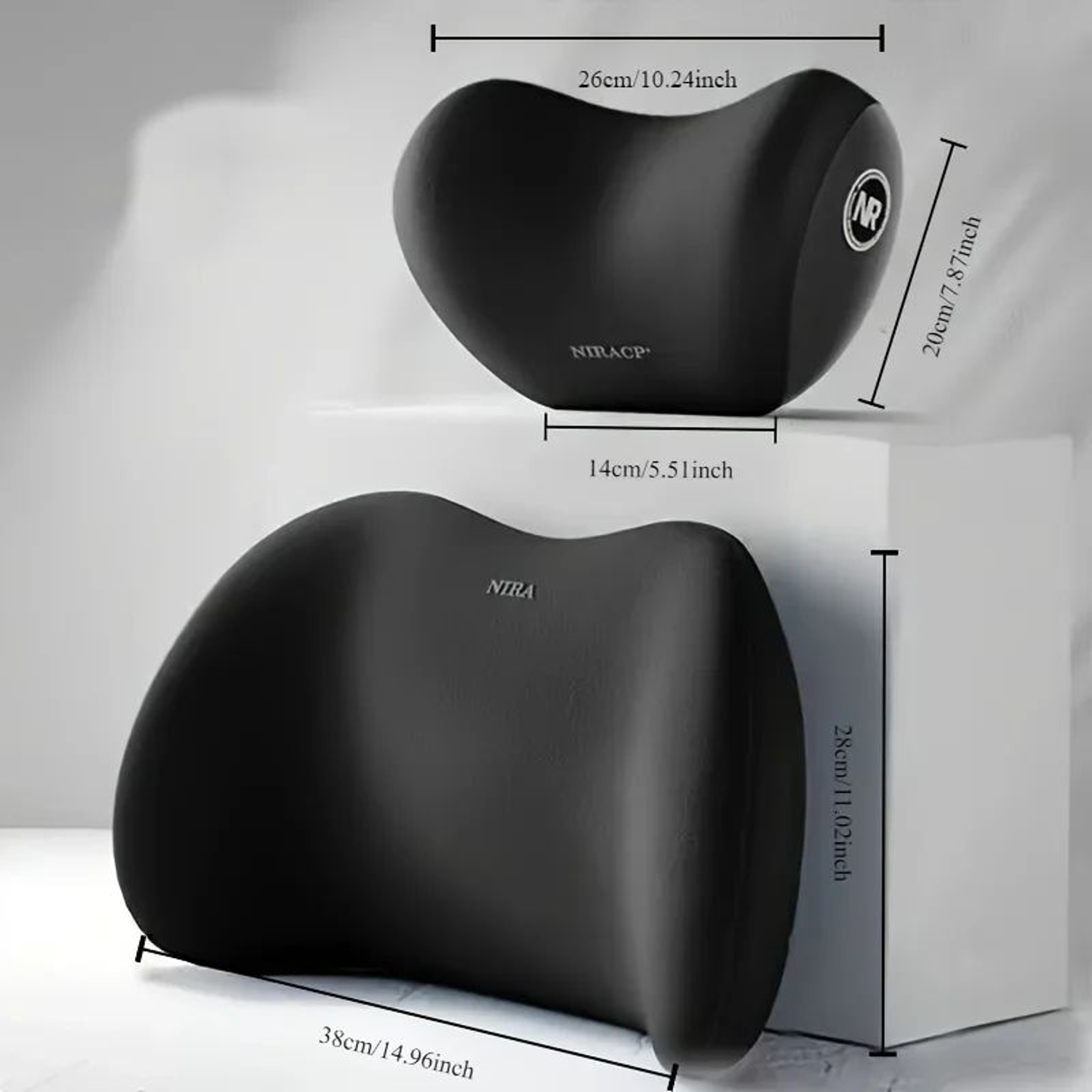 Universal Ergonomic Memory Foam Car Seat Cushion Set 2