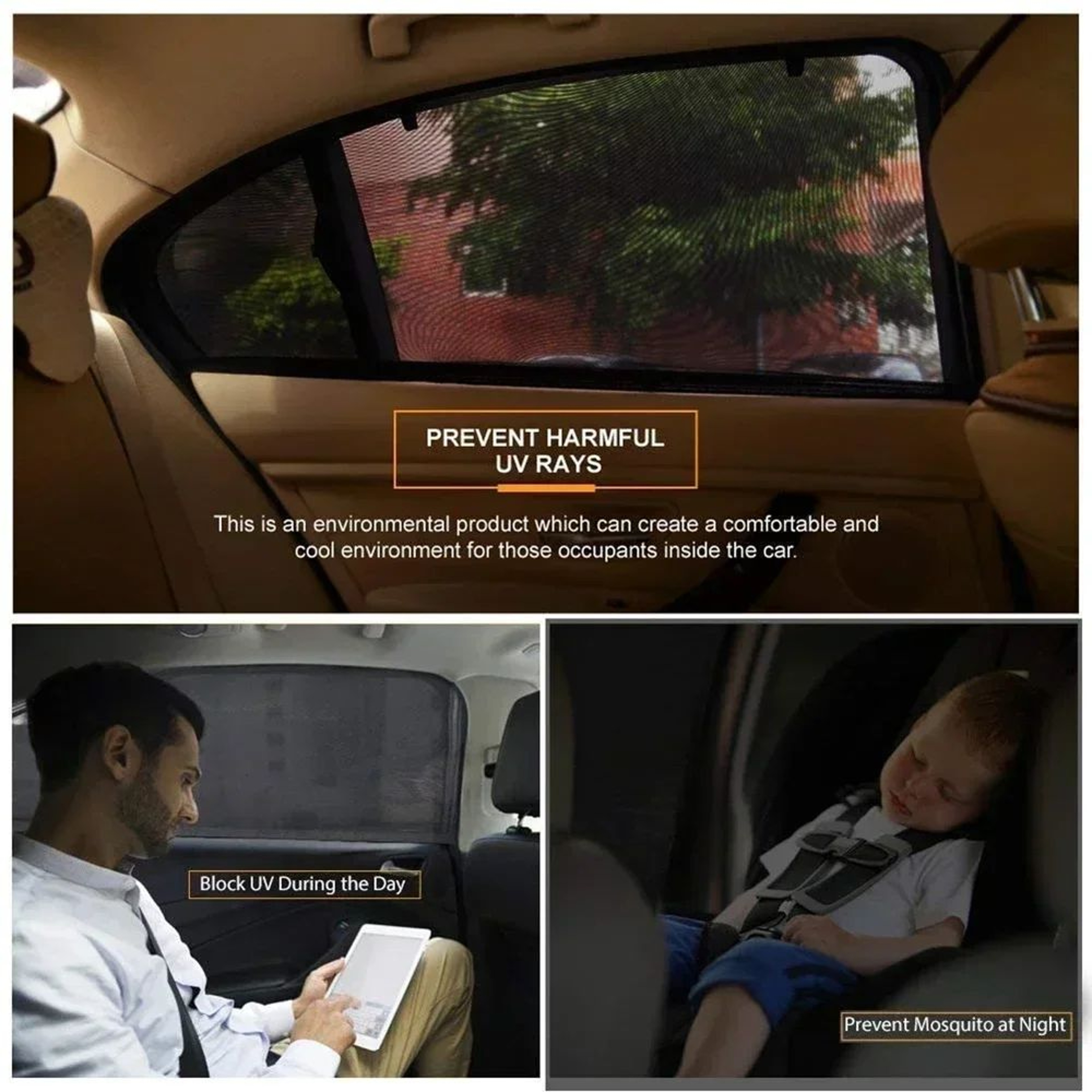 Universal Car Window Mesh Sunshade Mosquito Net 1