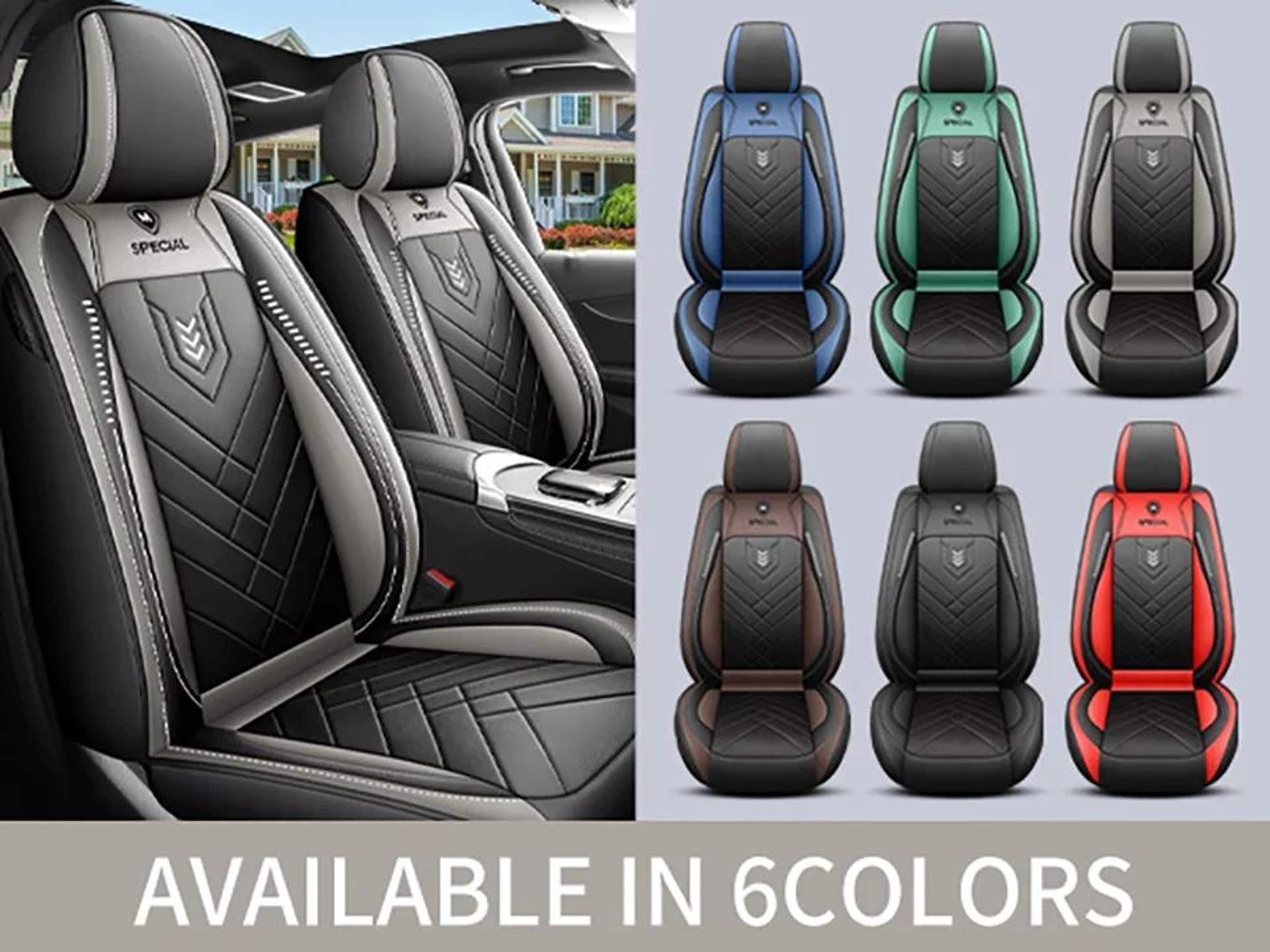 Universal Full Coverage Leather Car Seat Cover 10