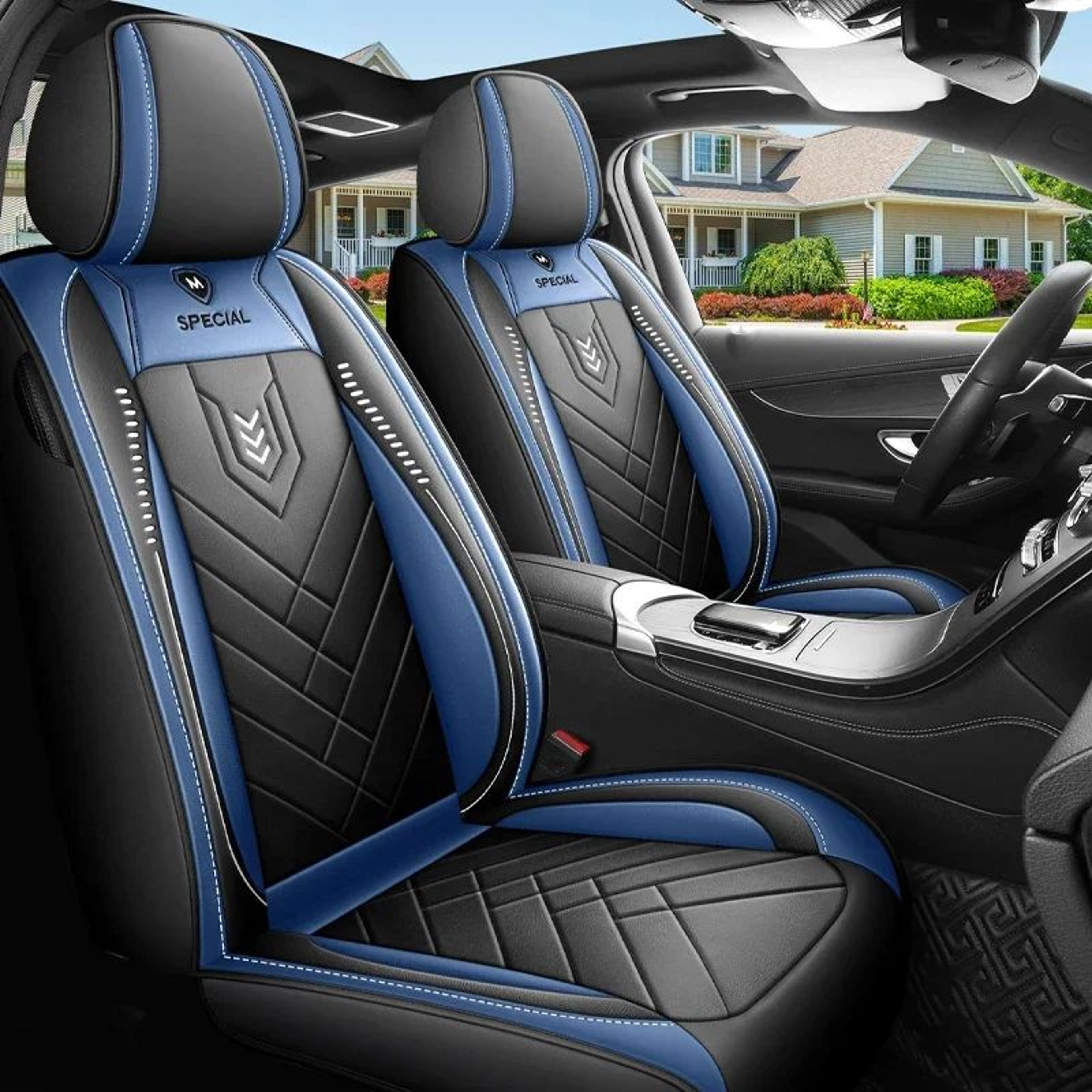 Universal Full Coverage Leather Car Seat Cover 13