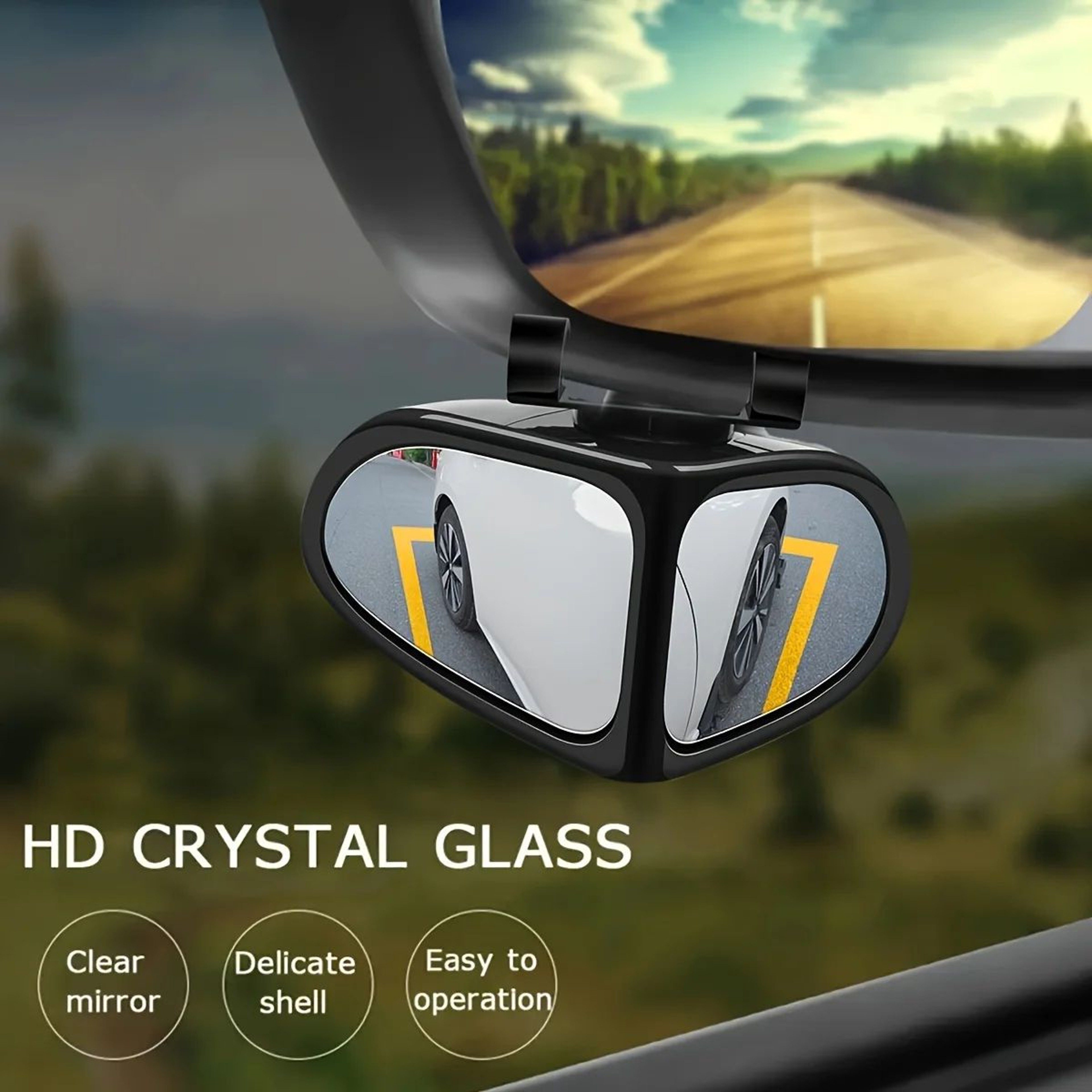 2 Pack 360 Degree Adjustable HD Blind Spot Mirrors For Cars 0