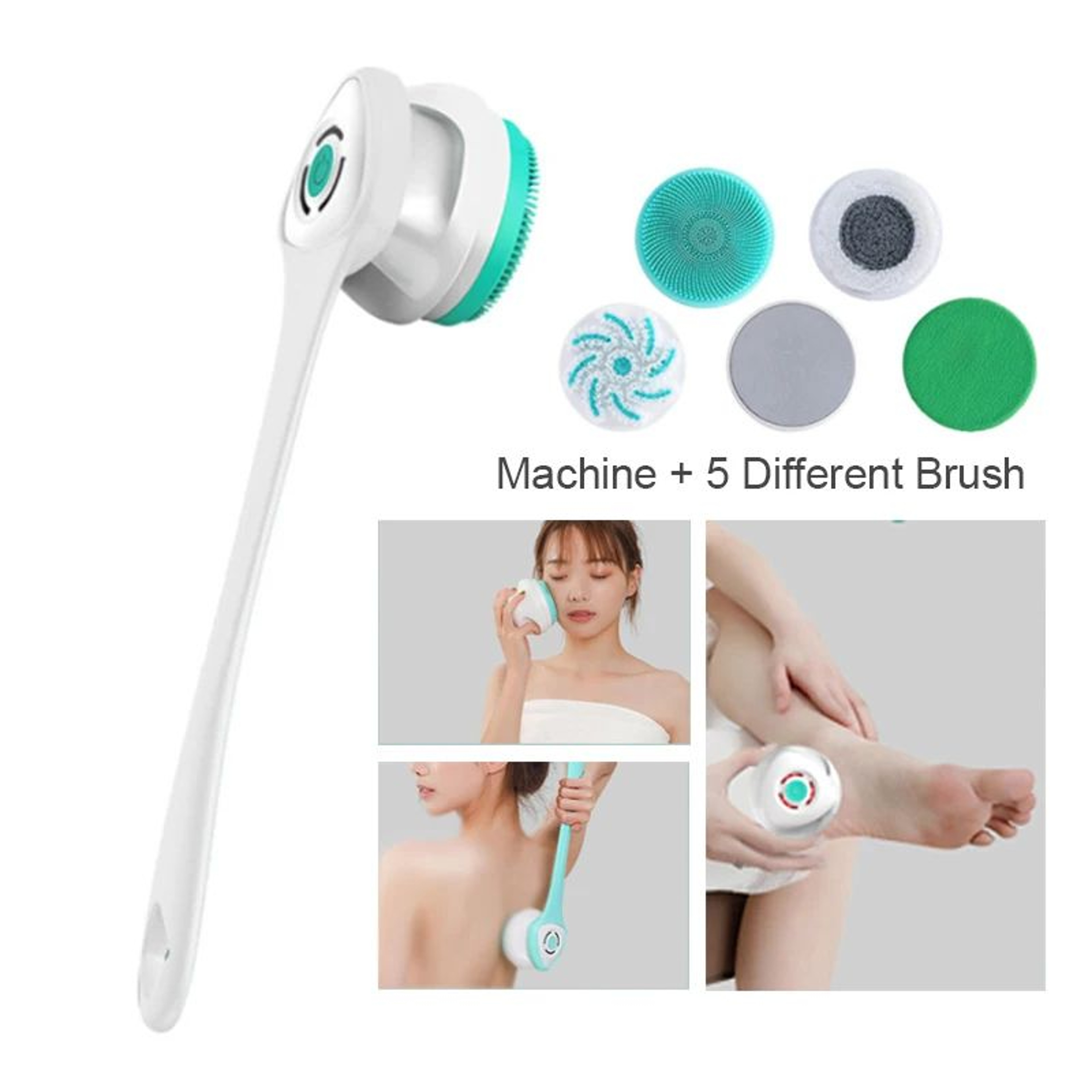 Rechargeable Electric Bath Brush With Long Handle 0
