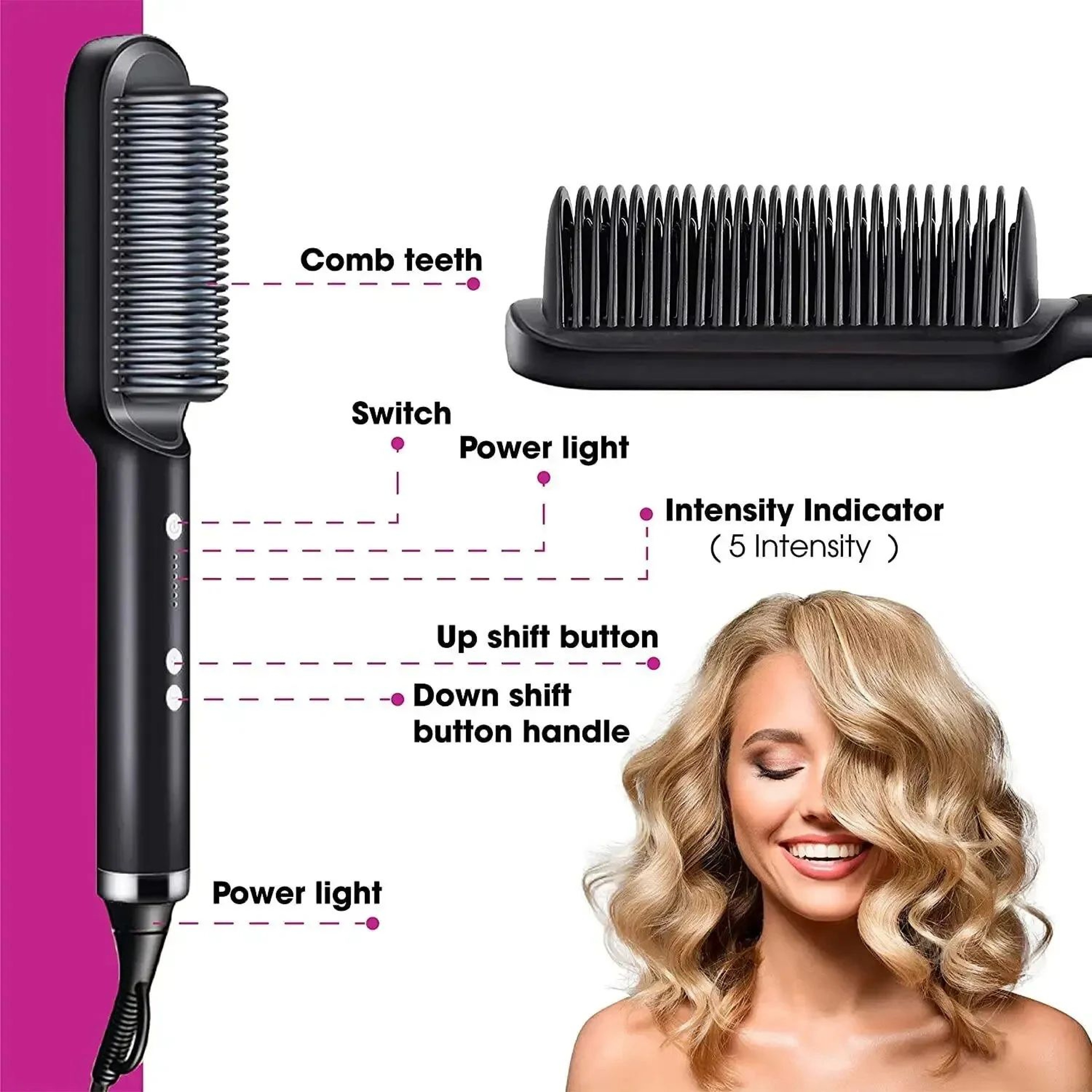 Negative Ion Hair Straightening Comb With Anti Scald Design 3