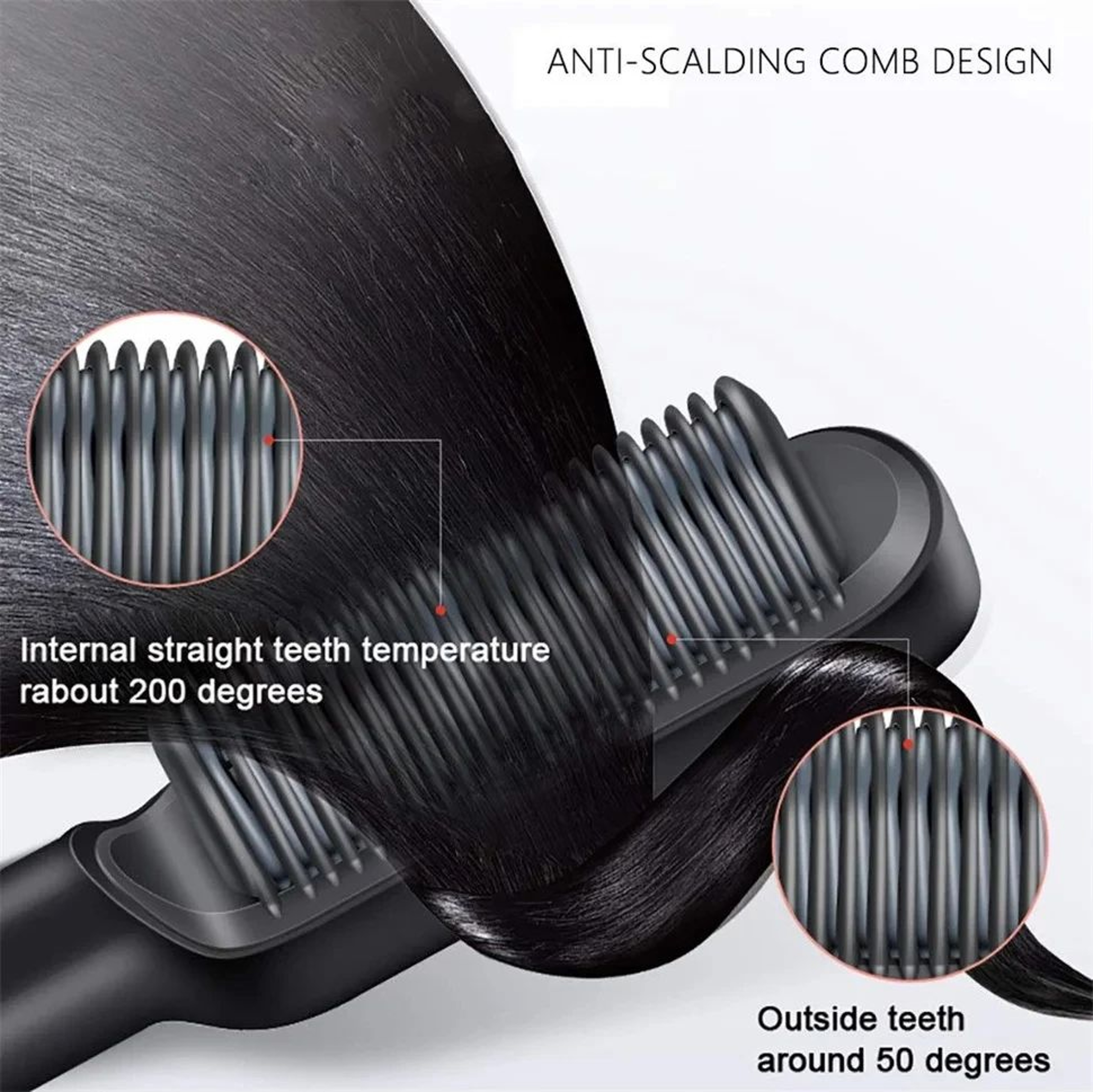 Negative Ion Hair Straightening Comb With Anti Scald Design 7