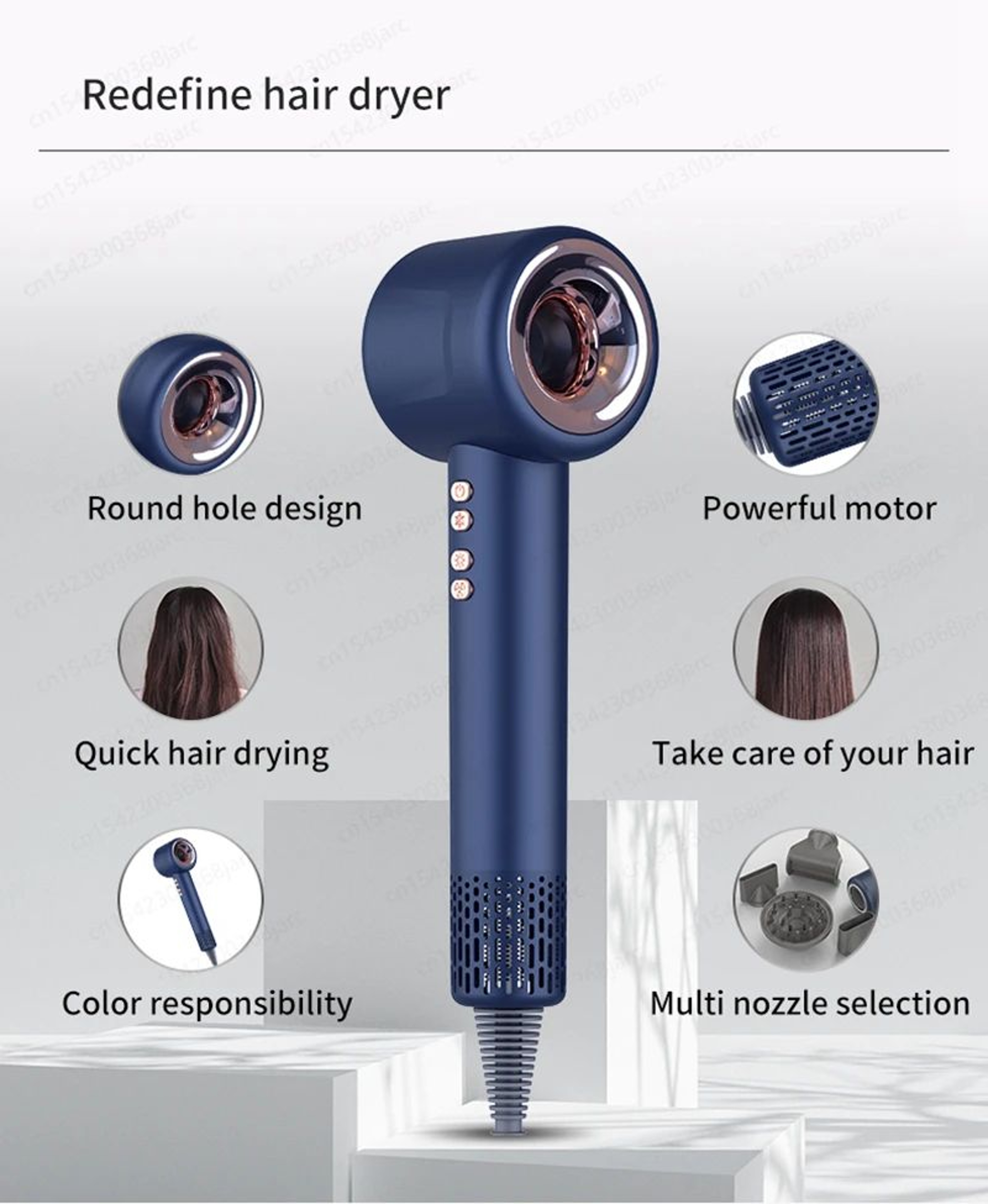 Professional Leafless Ionic Hair Dryer With Constant Temperature 6