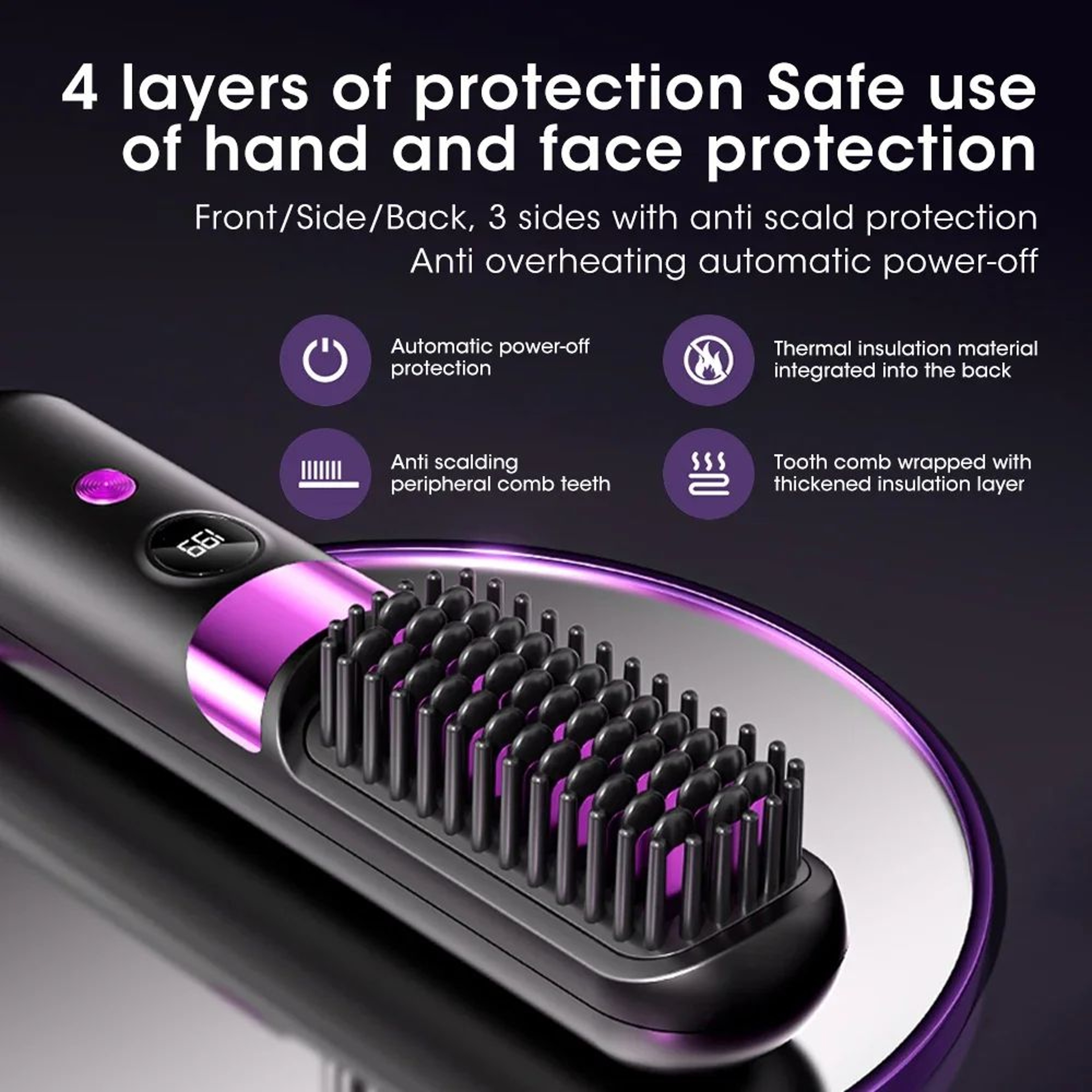 Portable Cordless Ionic Hair Straightener Brush 4