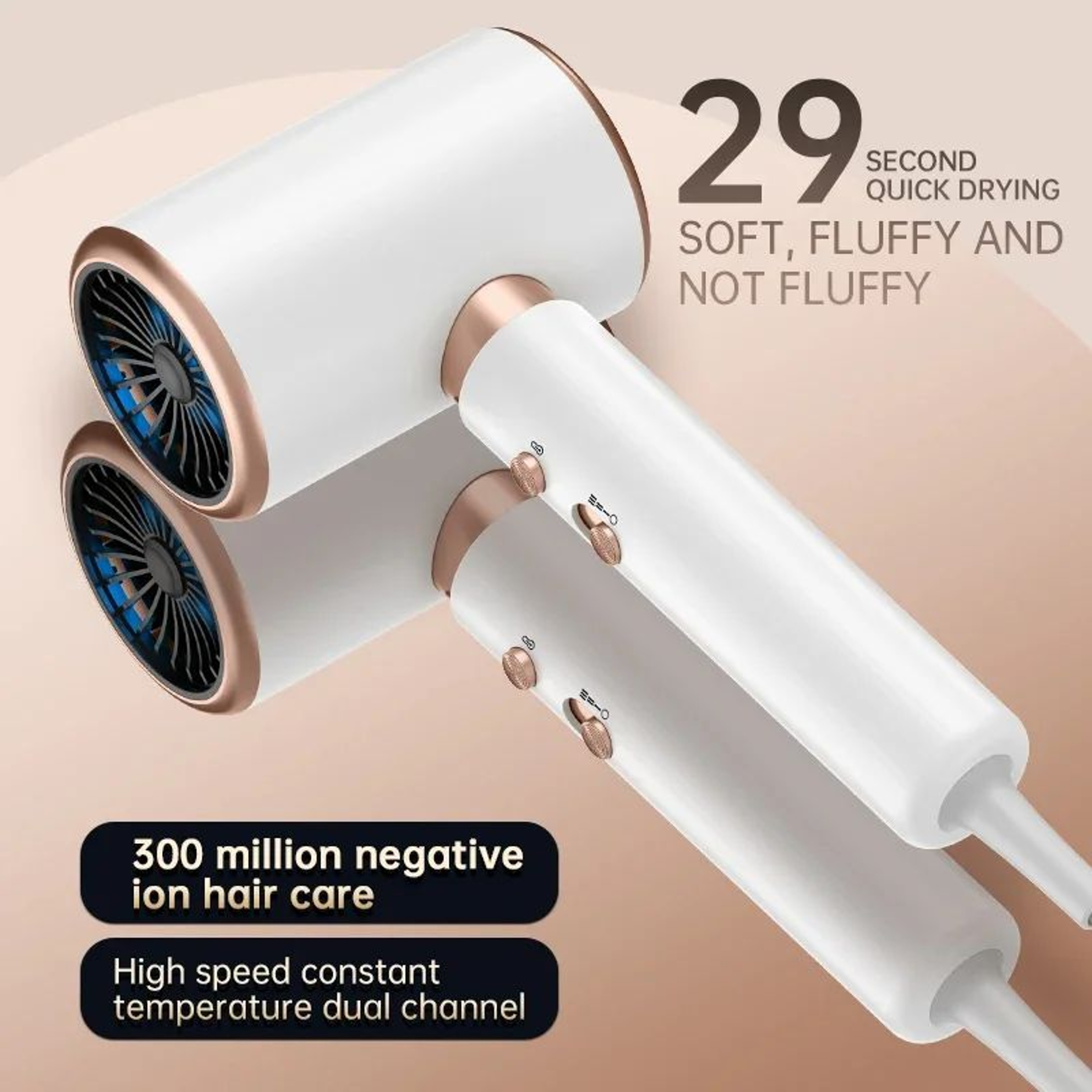 2000W Professional Ionic Hair Dryer With 5 Heat Settings 2