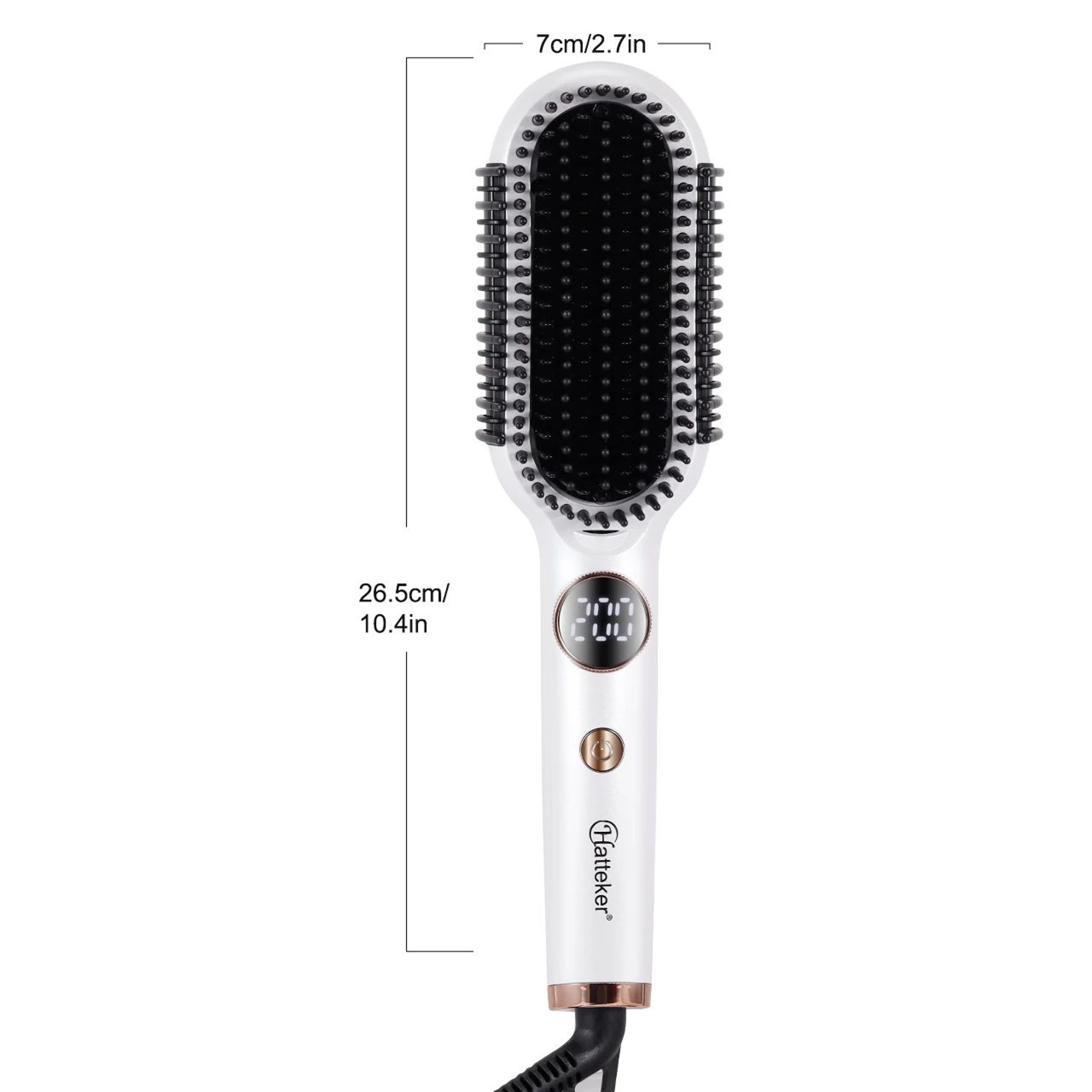 Hatteker Adjustable Temperature Hair Styling Comb Straightener Curler 12