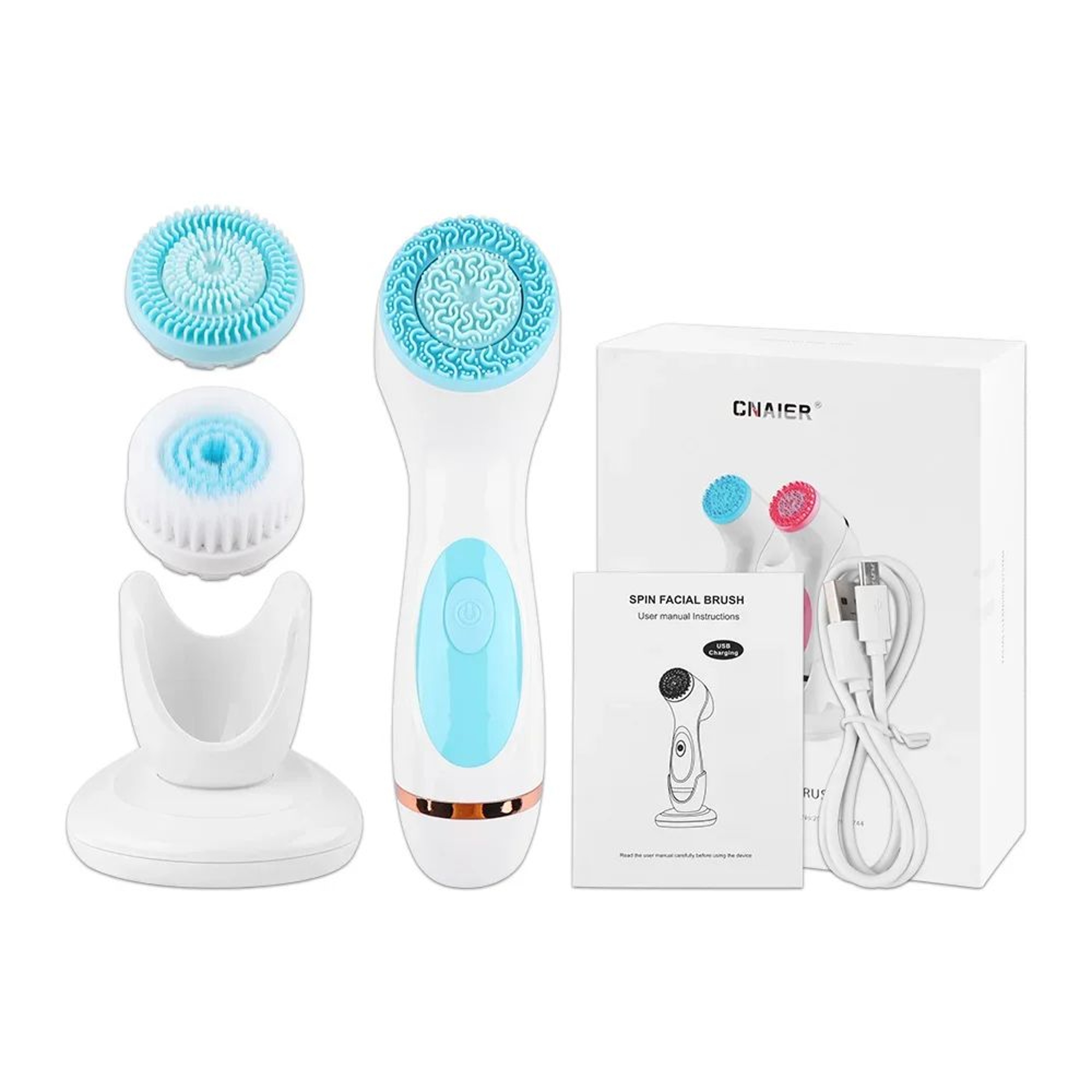 3 In 1 Electric Facial Cleansing Brush Sonic Face Massager 14