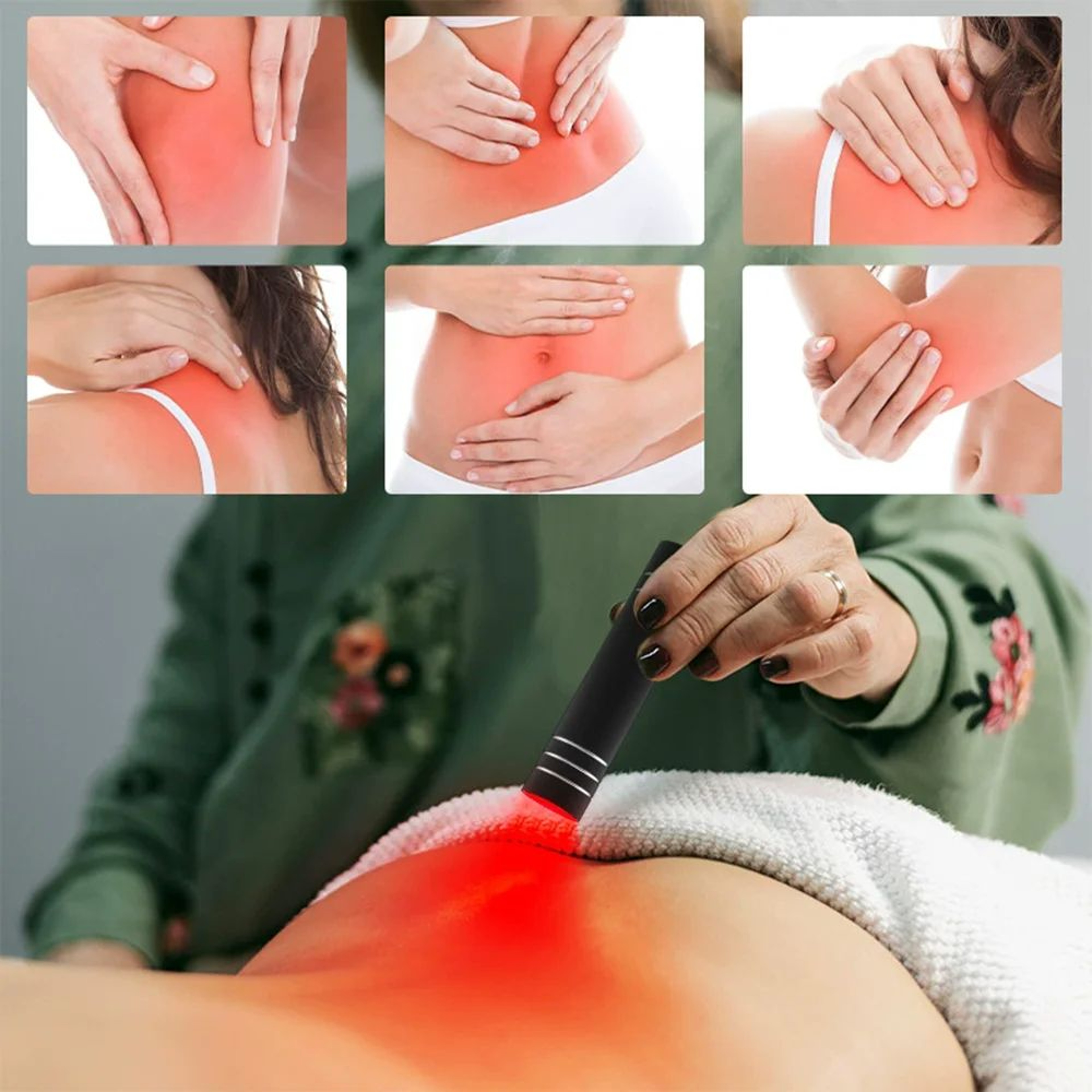 Portable Red Blue LED Light Therapy Flashlight 3