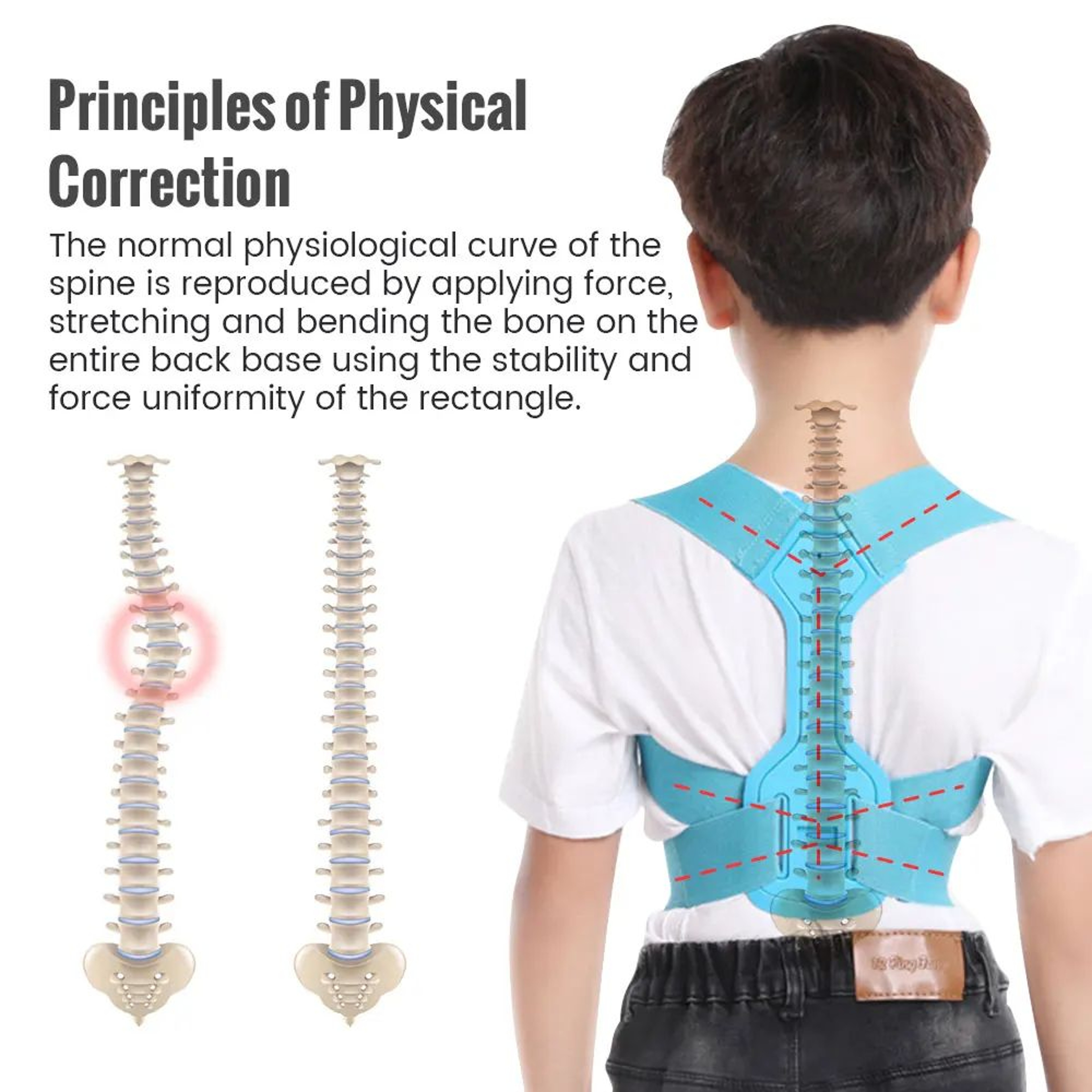 Kids Adjustable Posture Corrector Back Support Belt 3