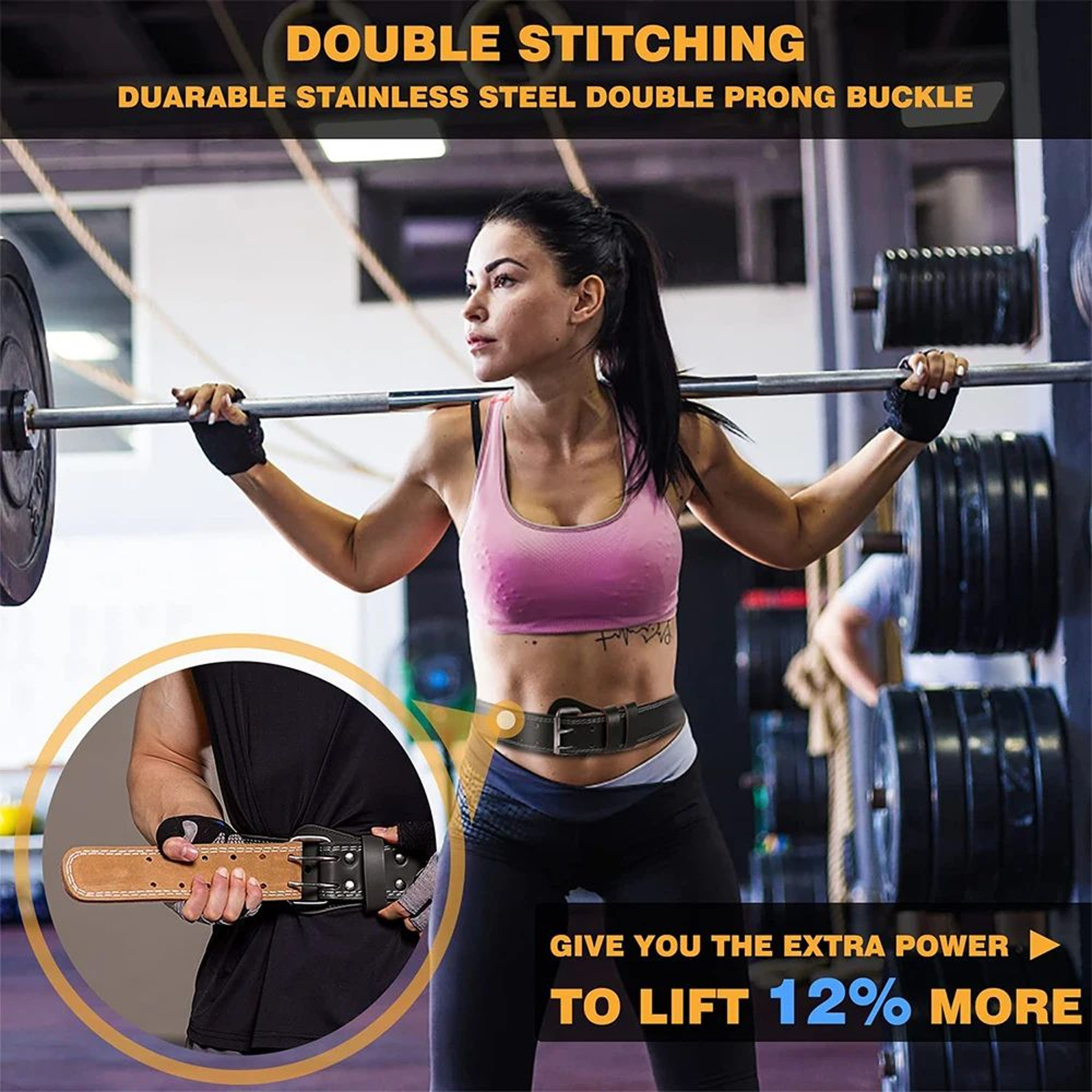 Adjustable Leather Weightlifting Belt For Gym Training 3