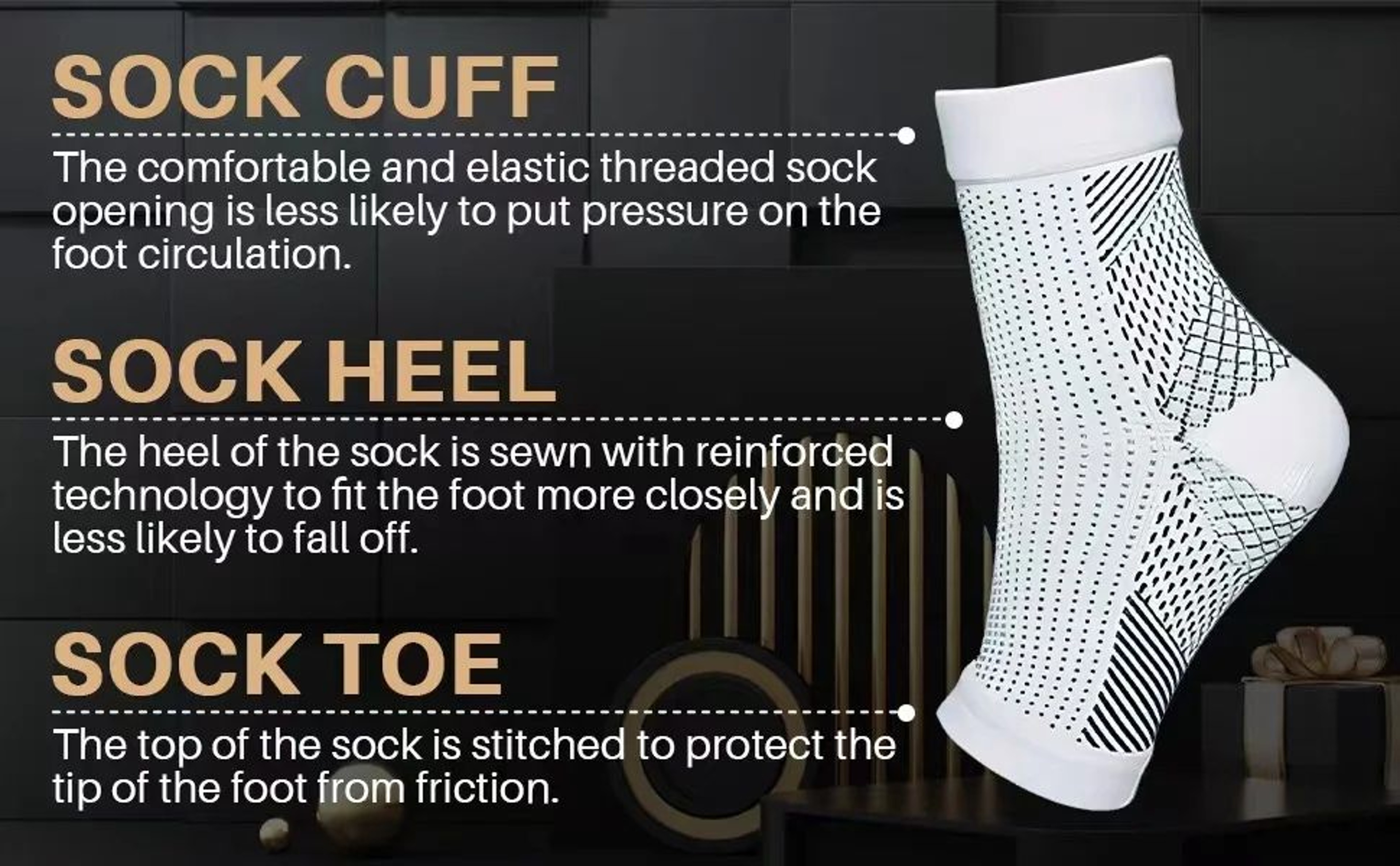 1 Pair Ankle Compression Support Sleeves 4
