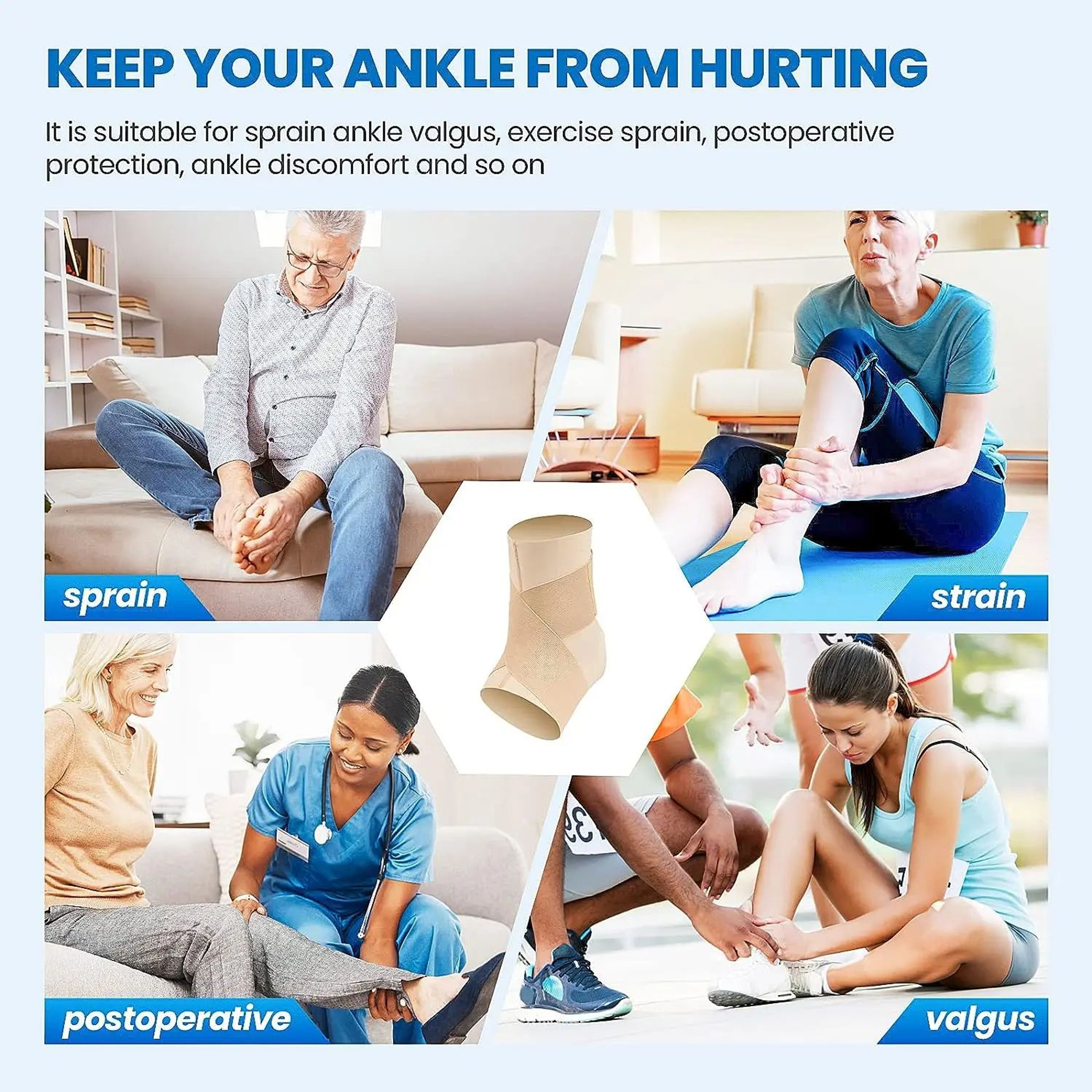 Adjustable Breathable Ankle Support Brace For Sports 4