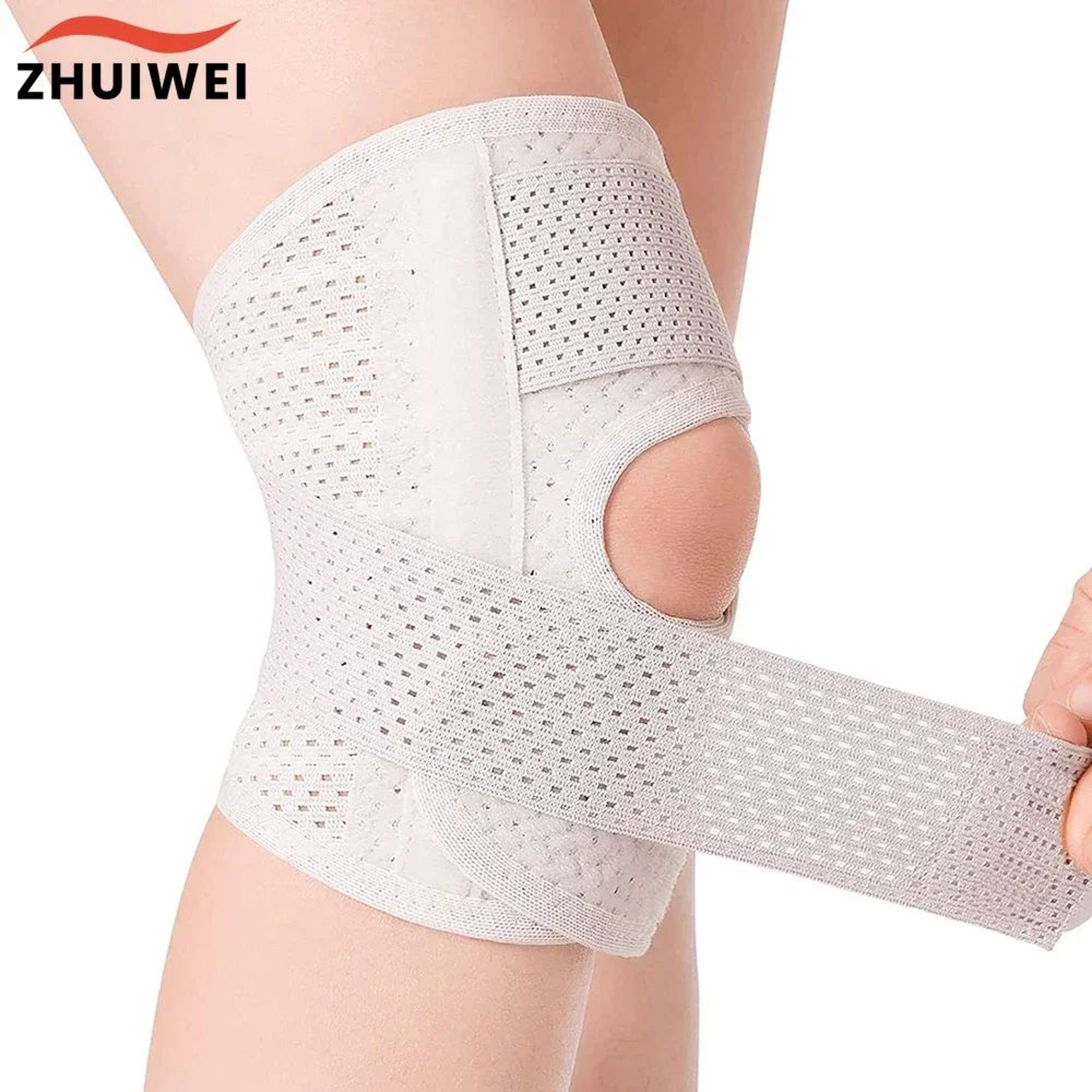 Adjustable Knee Brace With Side Stabilizers And Compression Support 0
