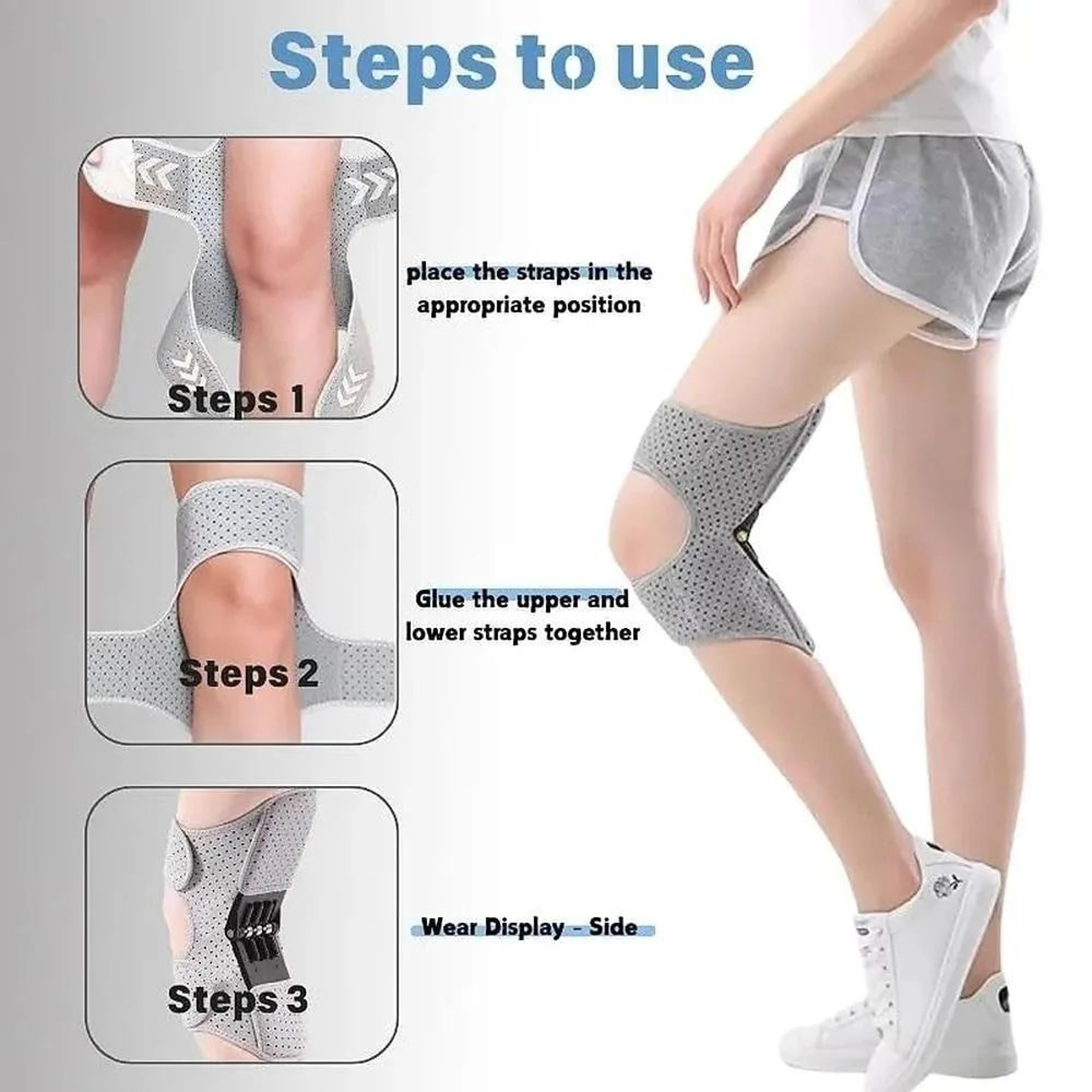 Spring Loaded Knee Support Brace With Adjustable Stabilizer 3