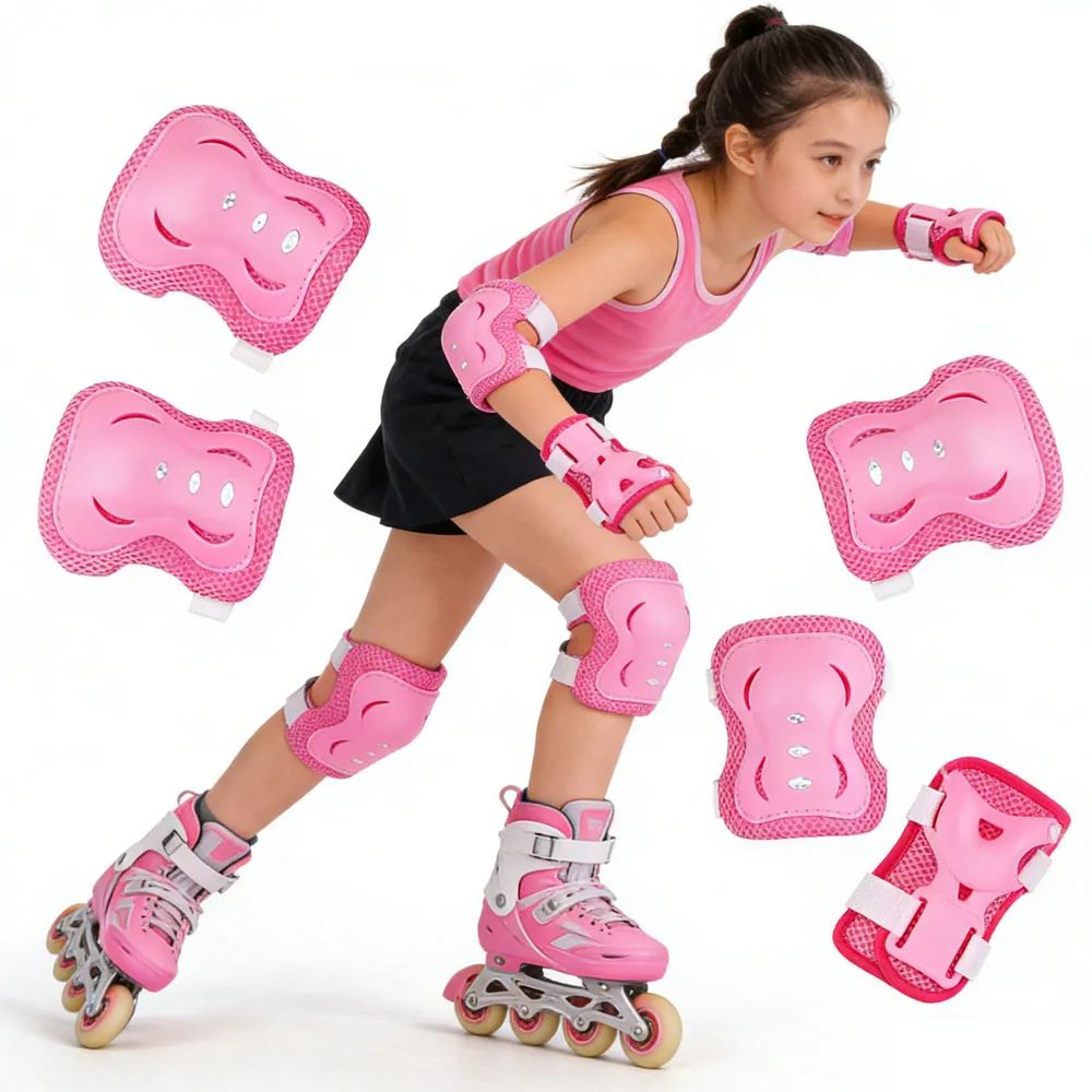 Kids 6 In 1 Protective Gear Set With Helmet Pads 5