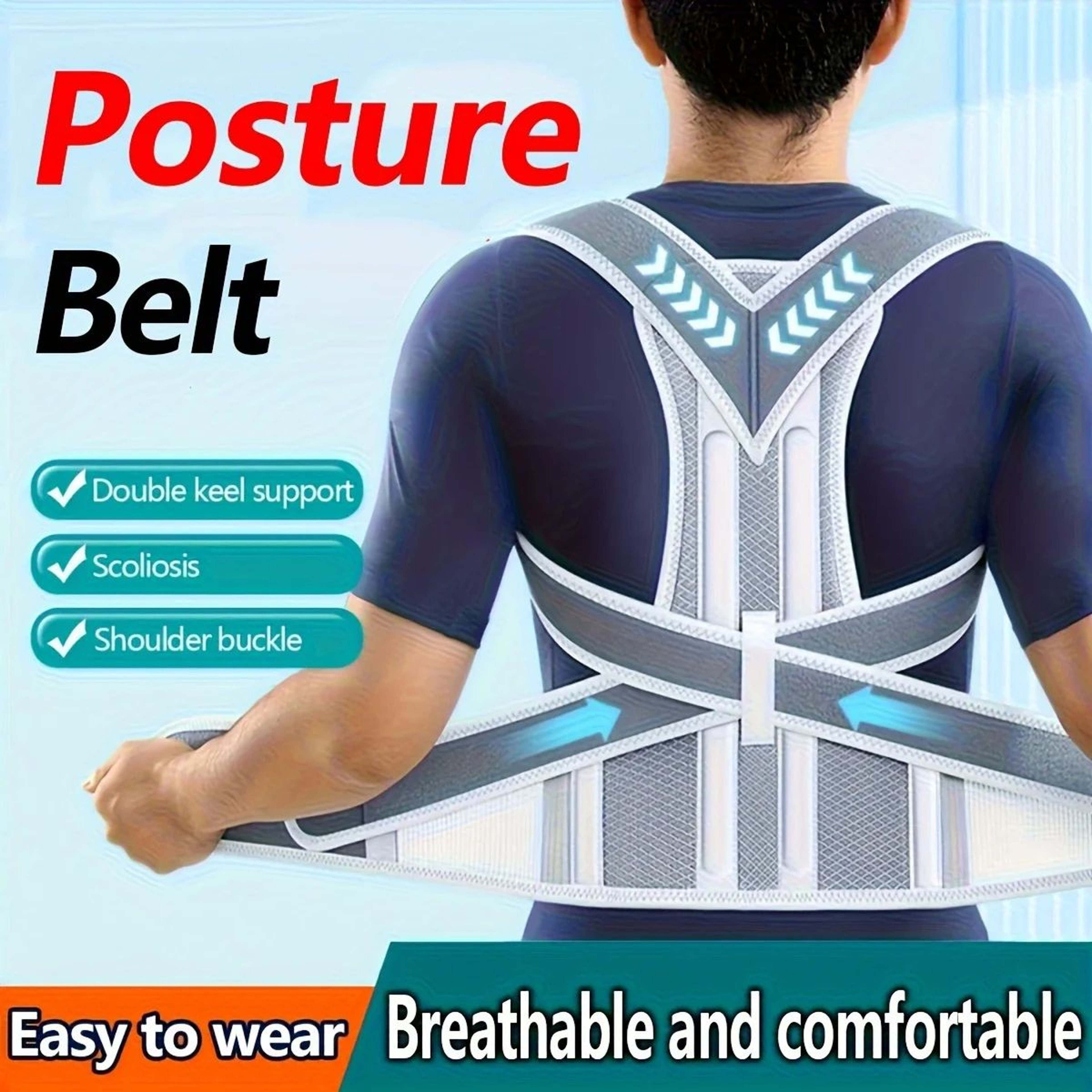 Universal Adjustable Posture Corrector Back Support Belt 0