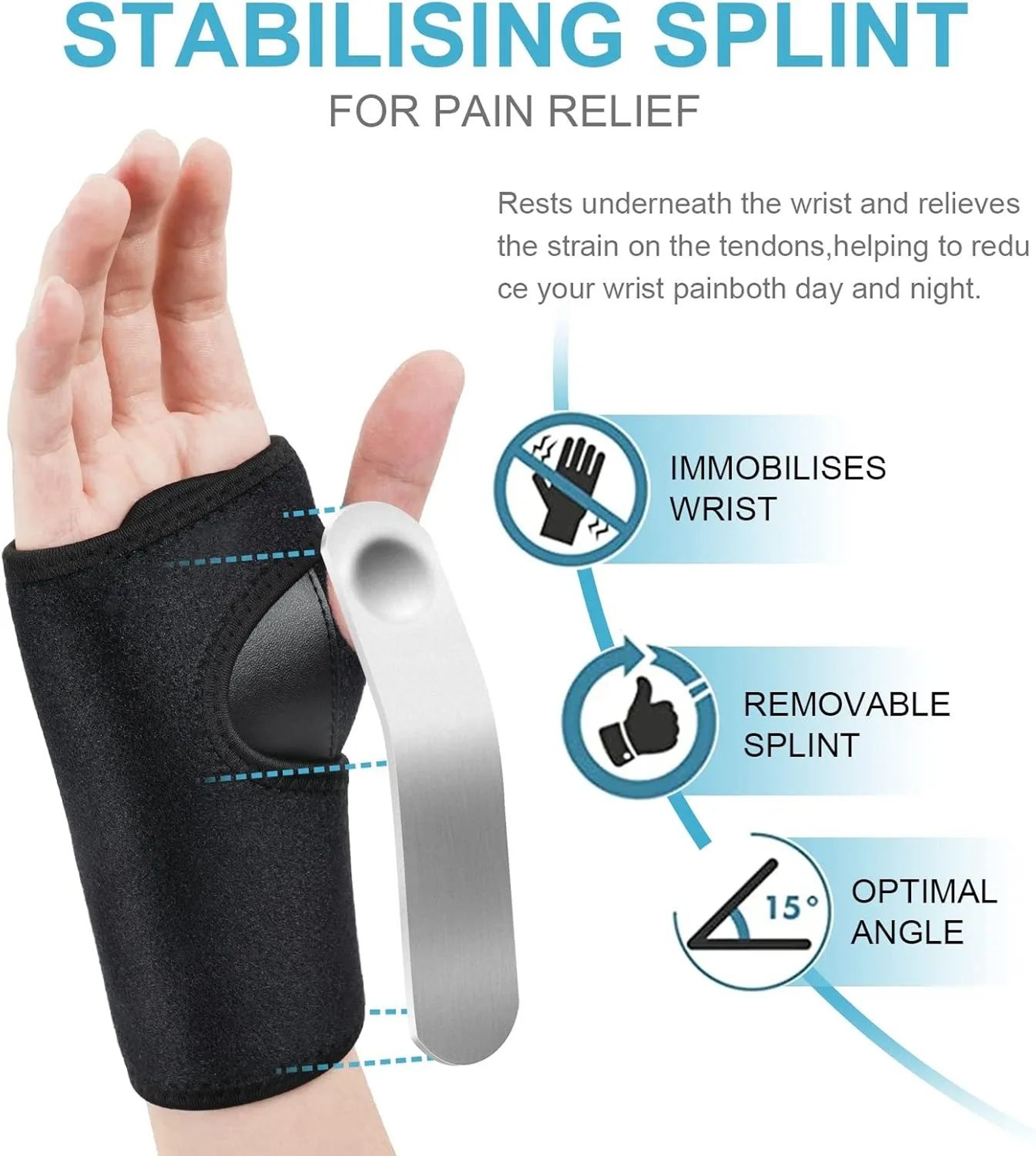 Adjustable Wrist Splint Brace For Everyday Wrist Support 1