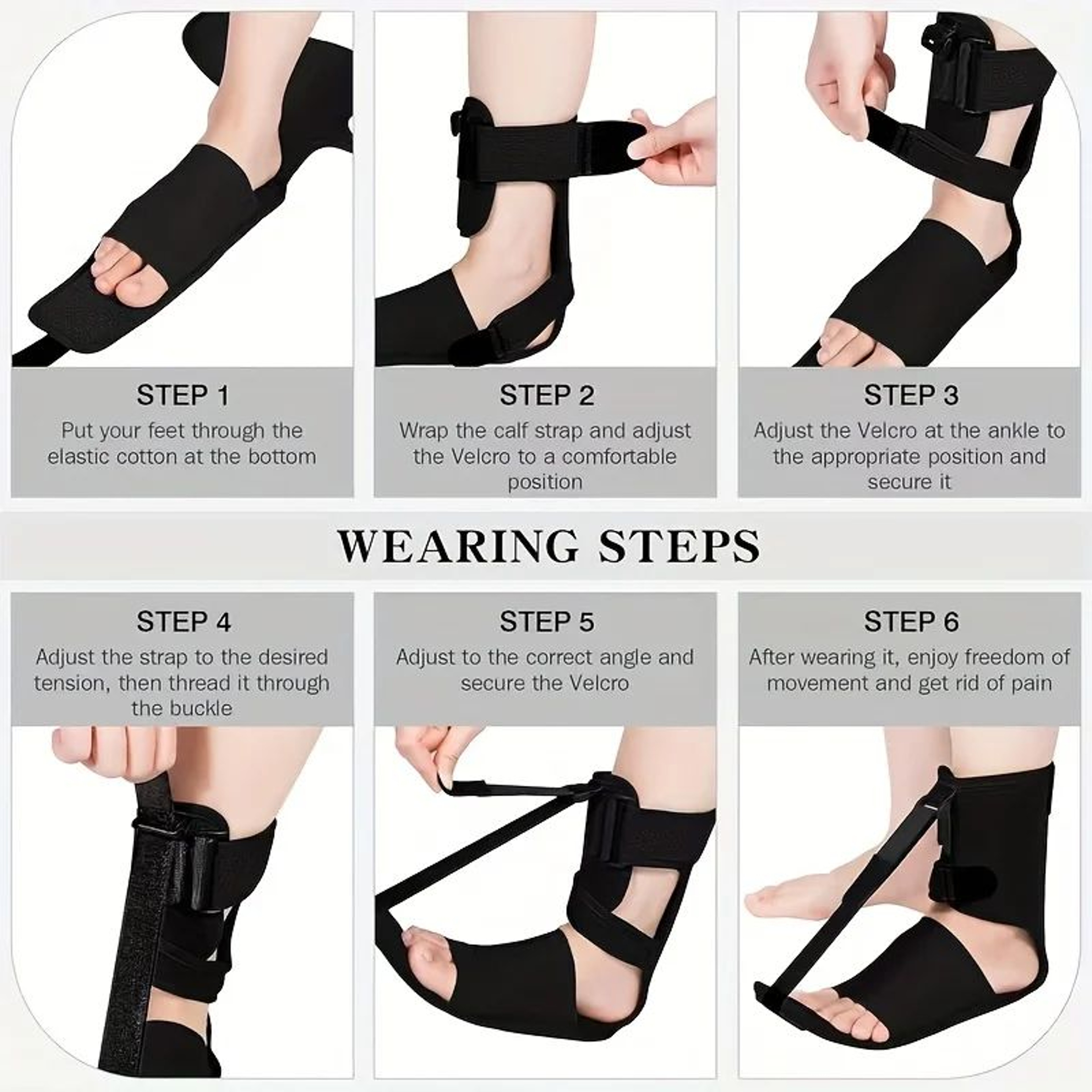 Adjustable Foot Drop Ankle Brace With Stretch Strap 5