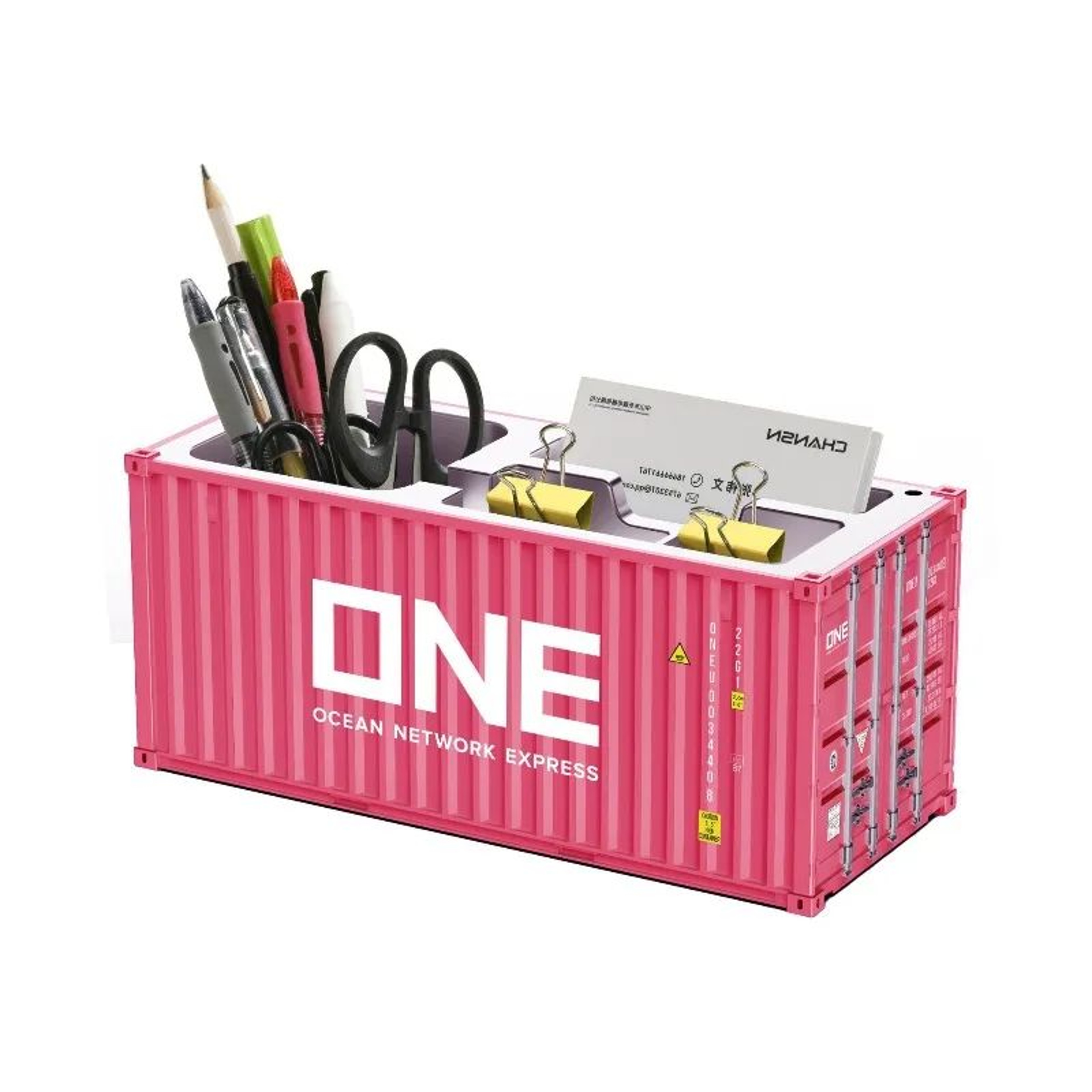 Mini Shipping Container Pen Holder Desktop Storage Organizer 3
