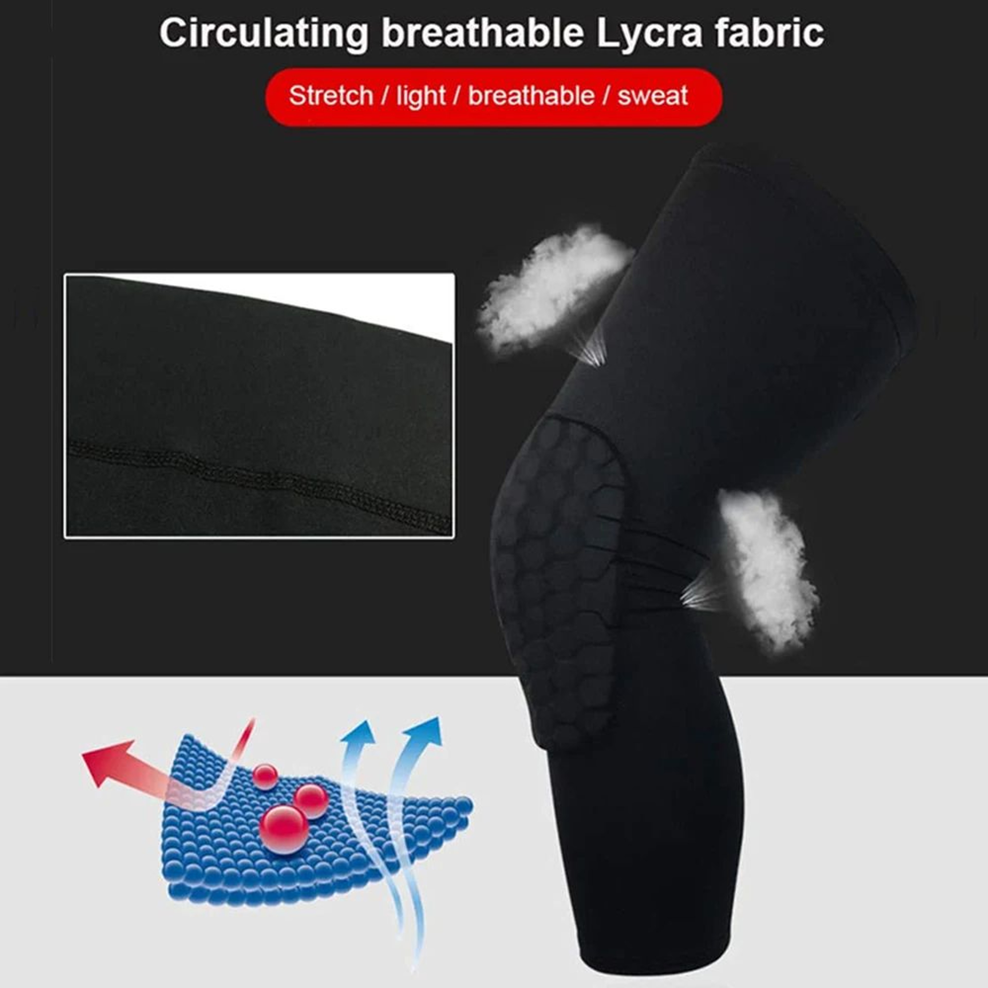 Long Compression Knee Sleeve With Protective Knee Pad 3
