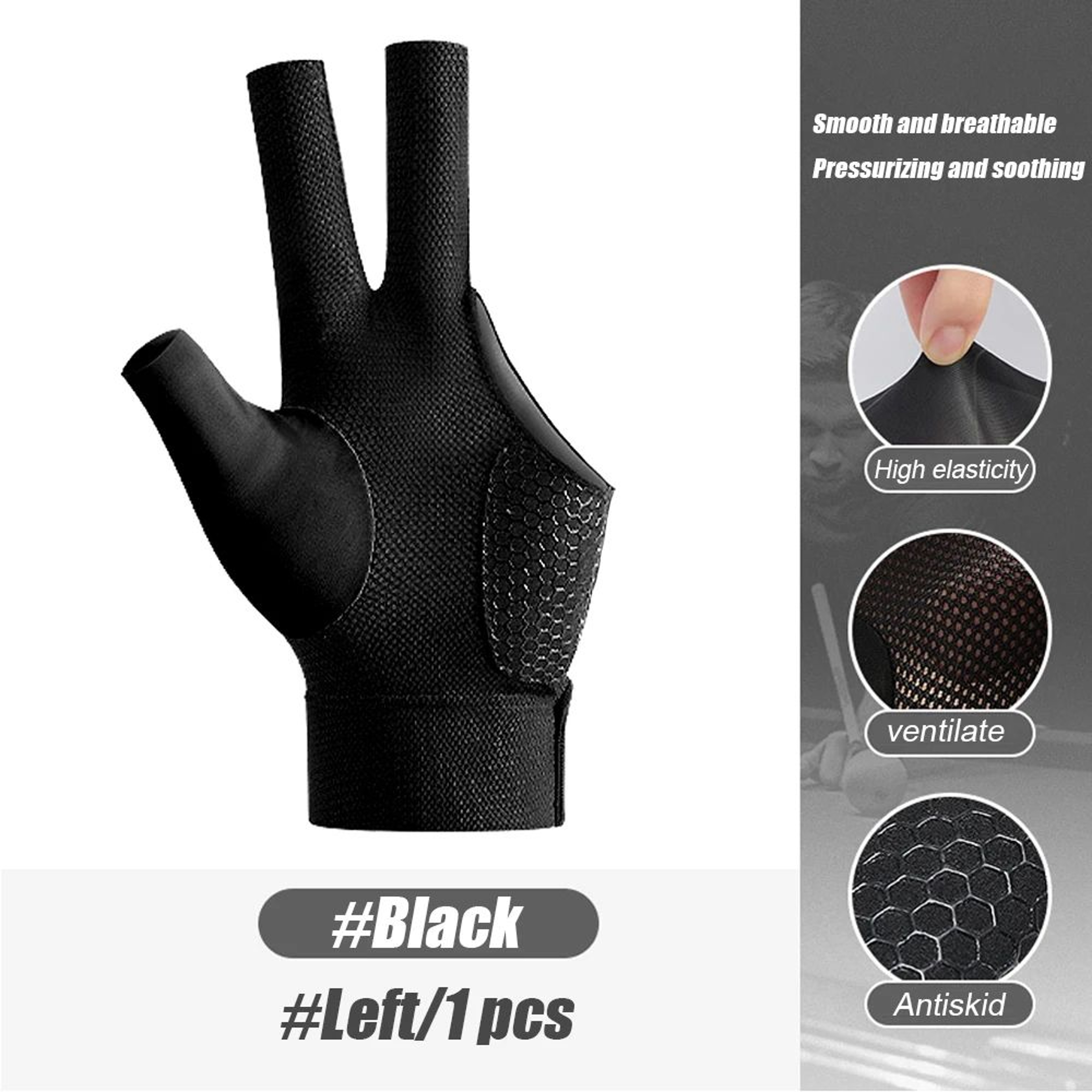 Open Three Finger Billiard Cue Glove For Snooker And Pool 6