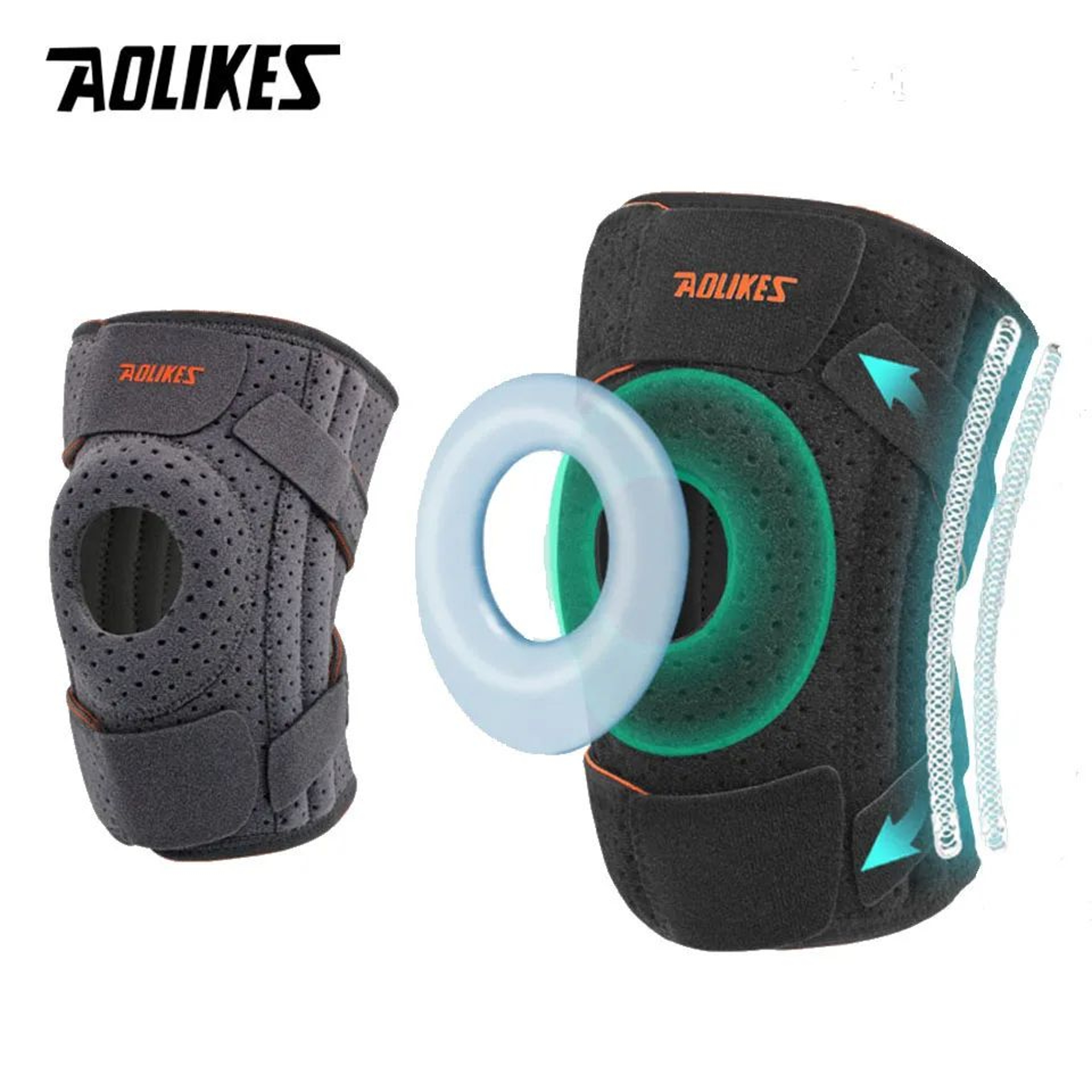 AOLIKES Knee Brace With Side Stabilizers And Gel Patella Pad 3