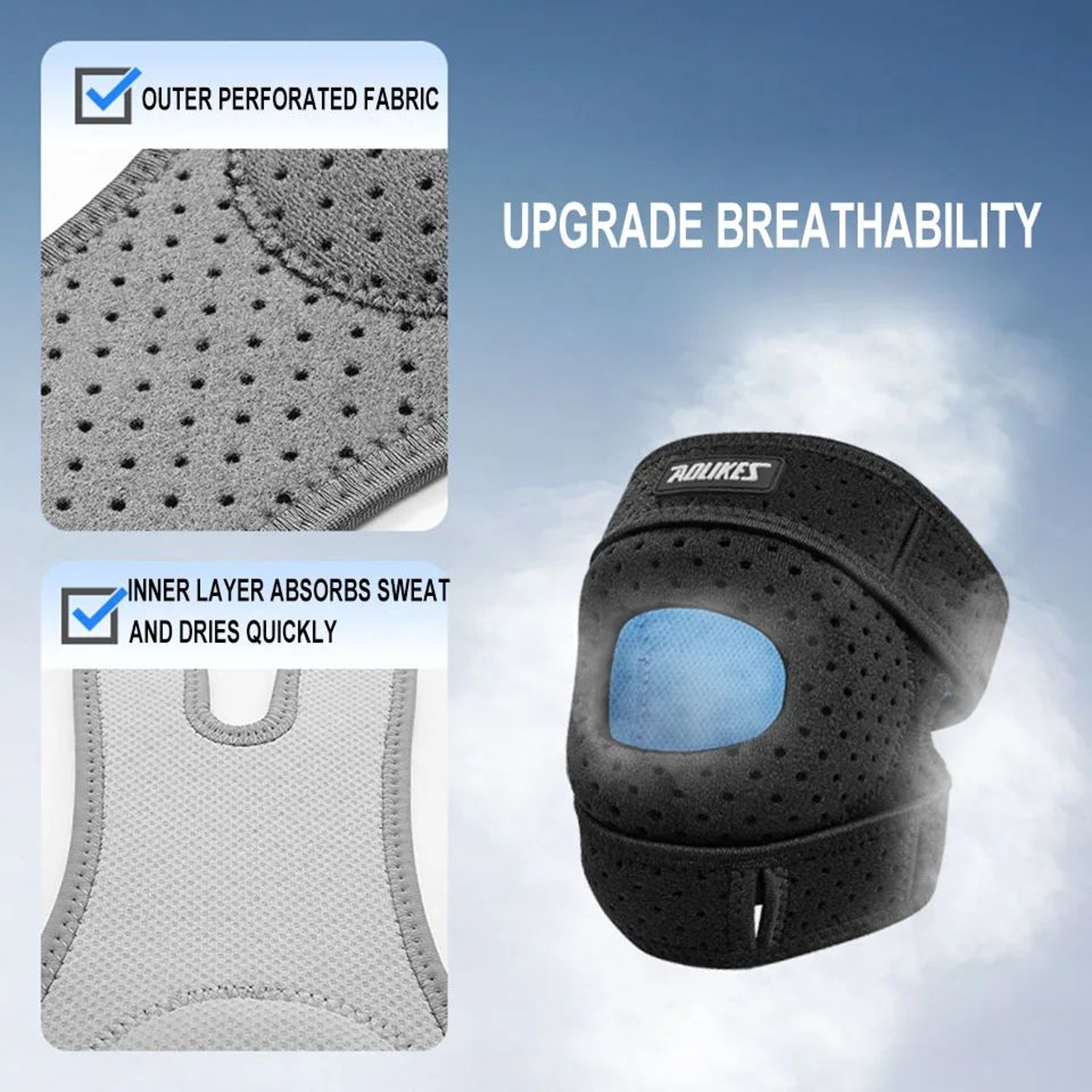 AOLIKES Patella Knee Support Strap With Gel Pad For Sports And Daily Use 1