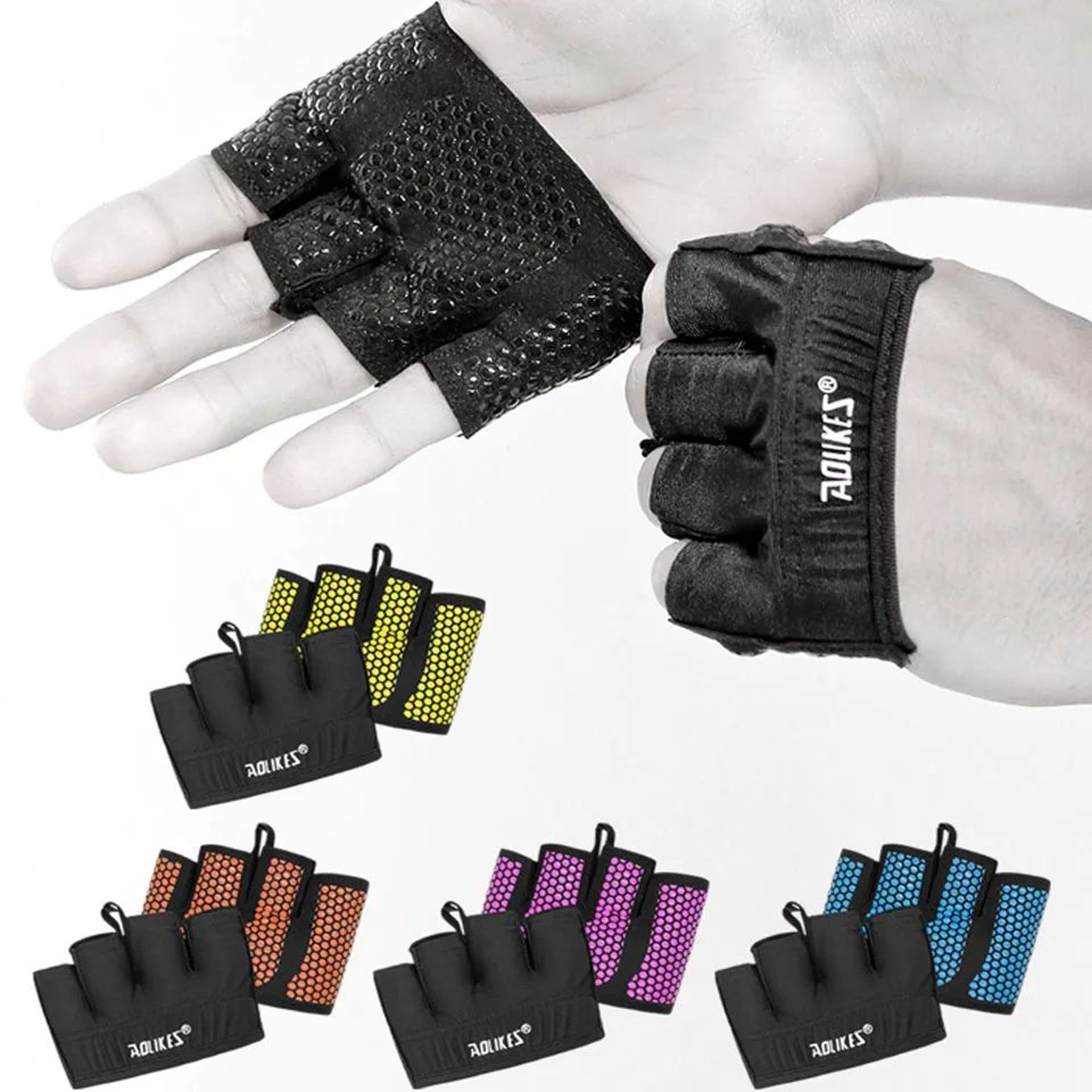 AOLIKES Half Finger Gym Workout Gloves 2