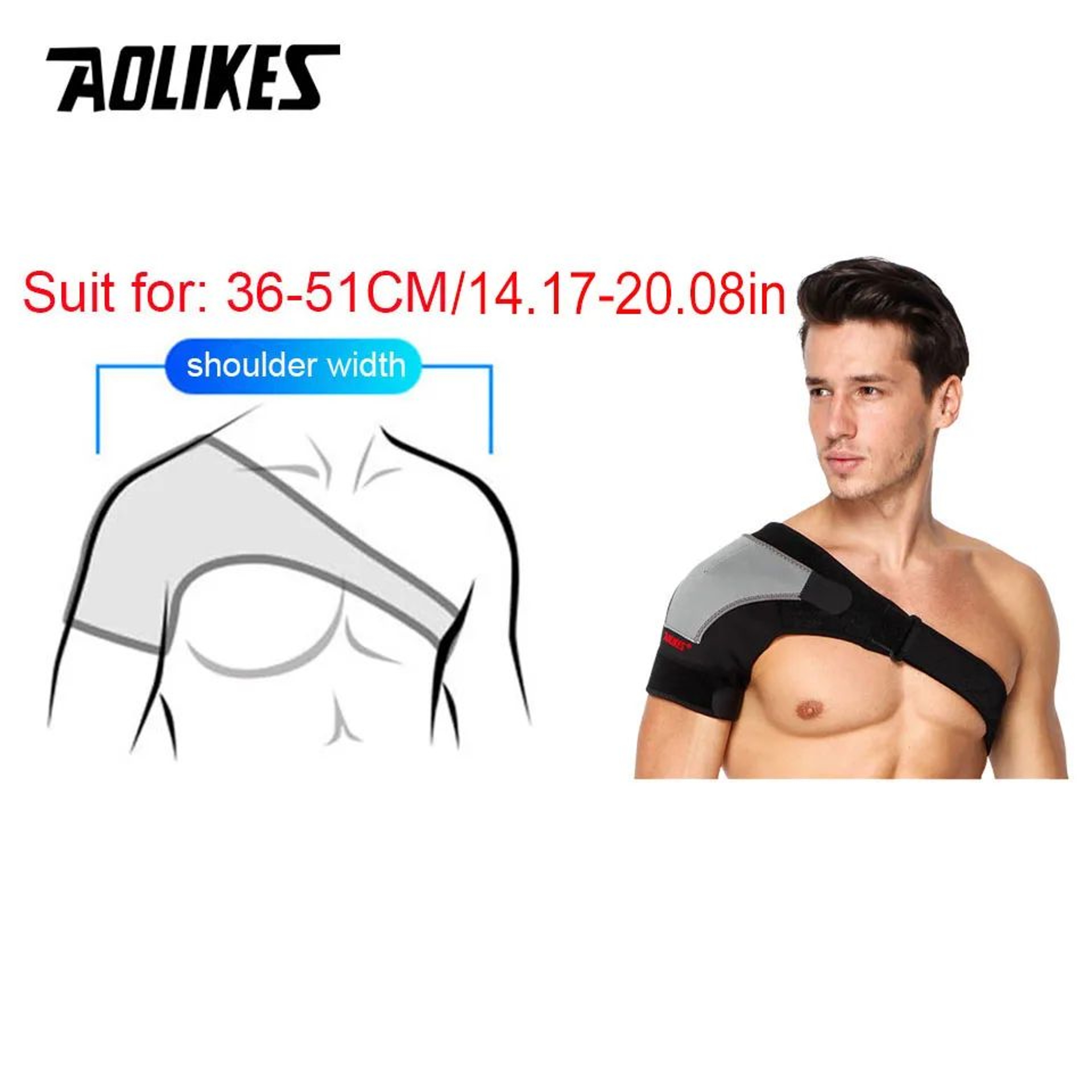 AOLIKES Adjustable Shoulder Stability Support Brace 1