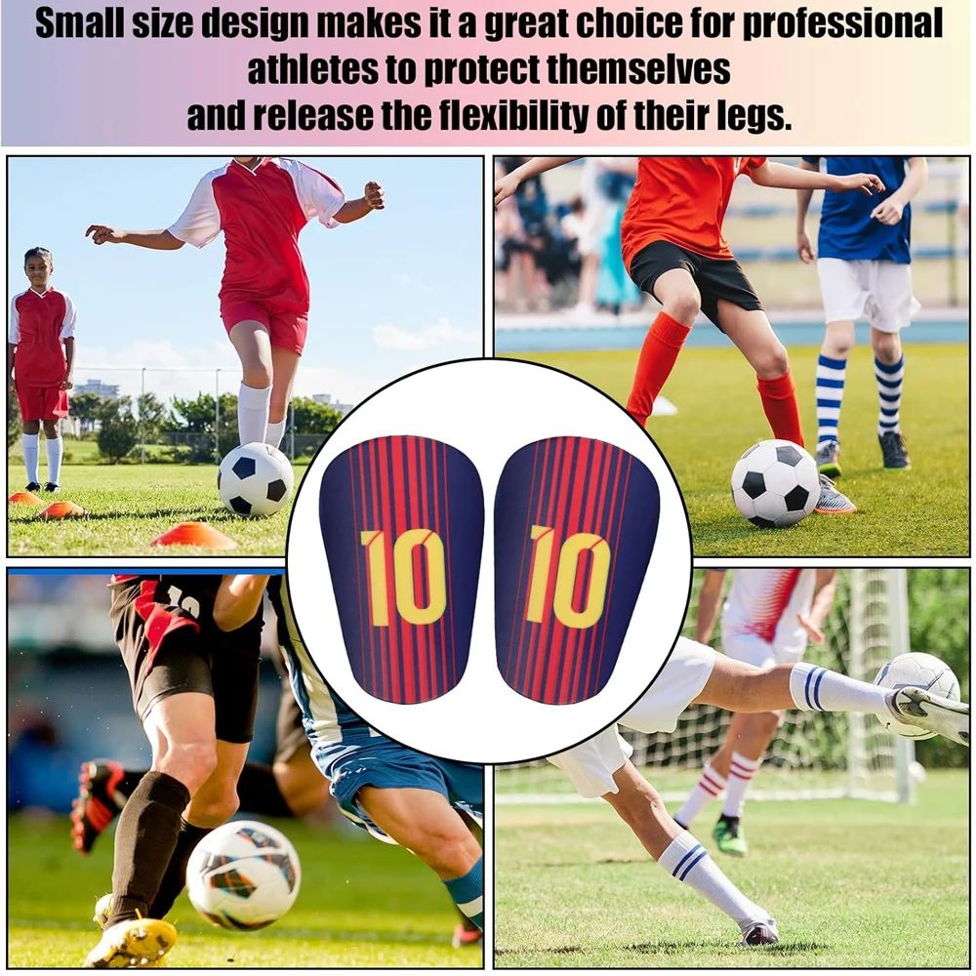 Mini Soccer Shin Guards Lightweight Football Leg Protectors Pair 5