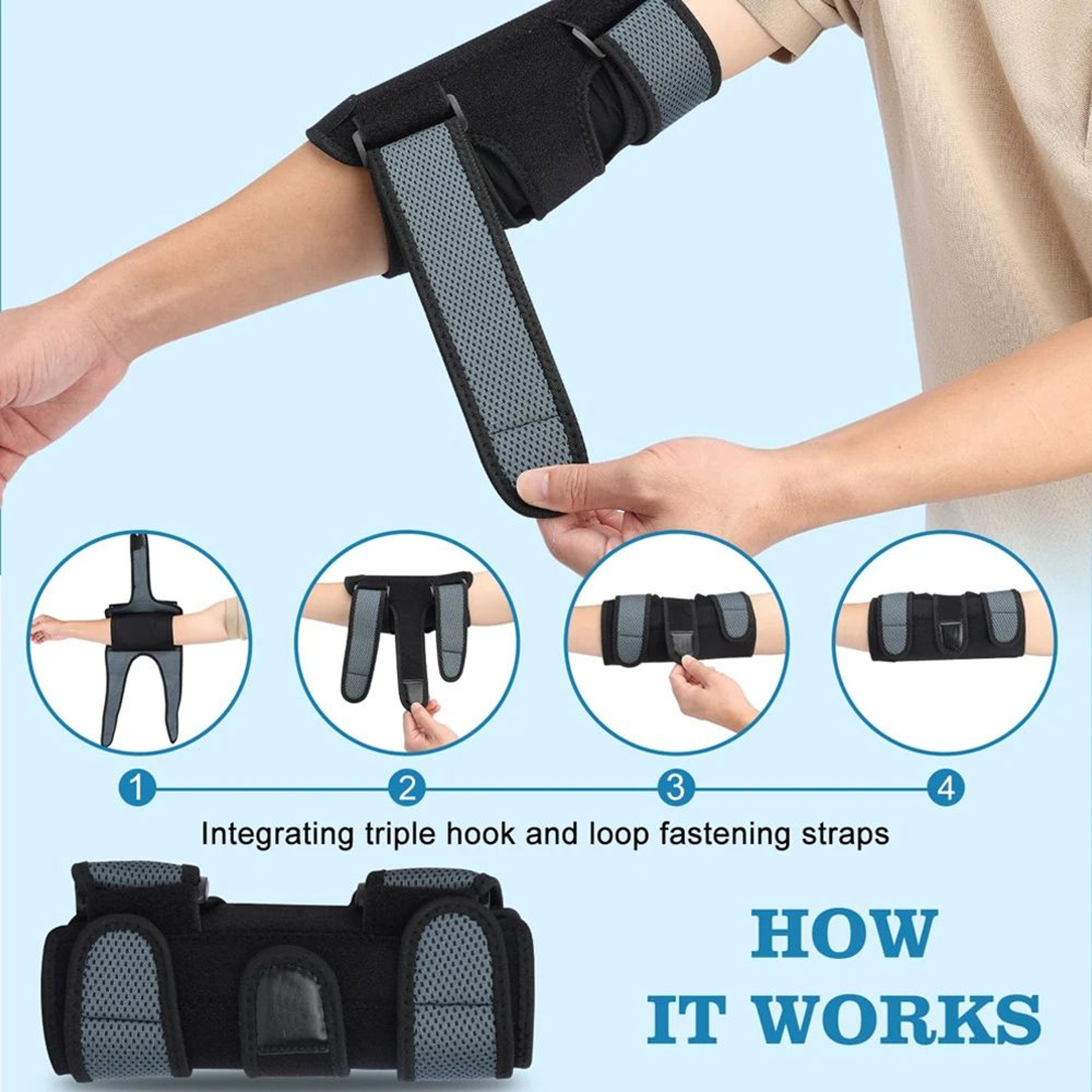 Adjustable Elbow Brace With Removable Splints For Joint Support 2