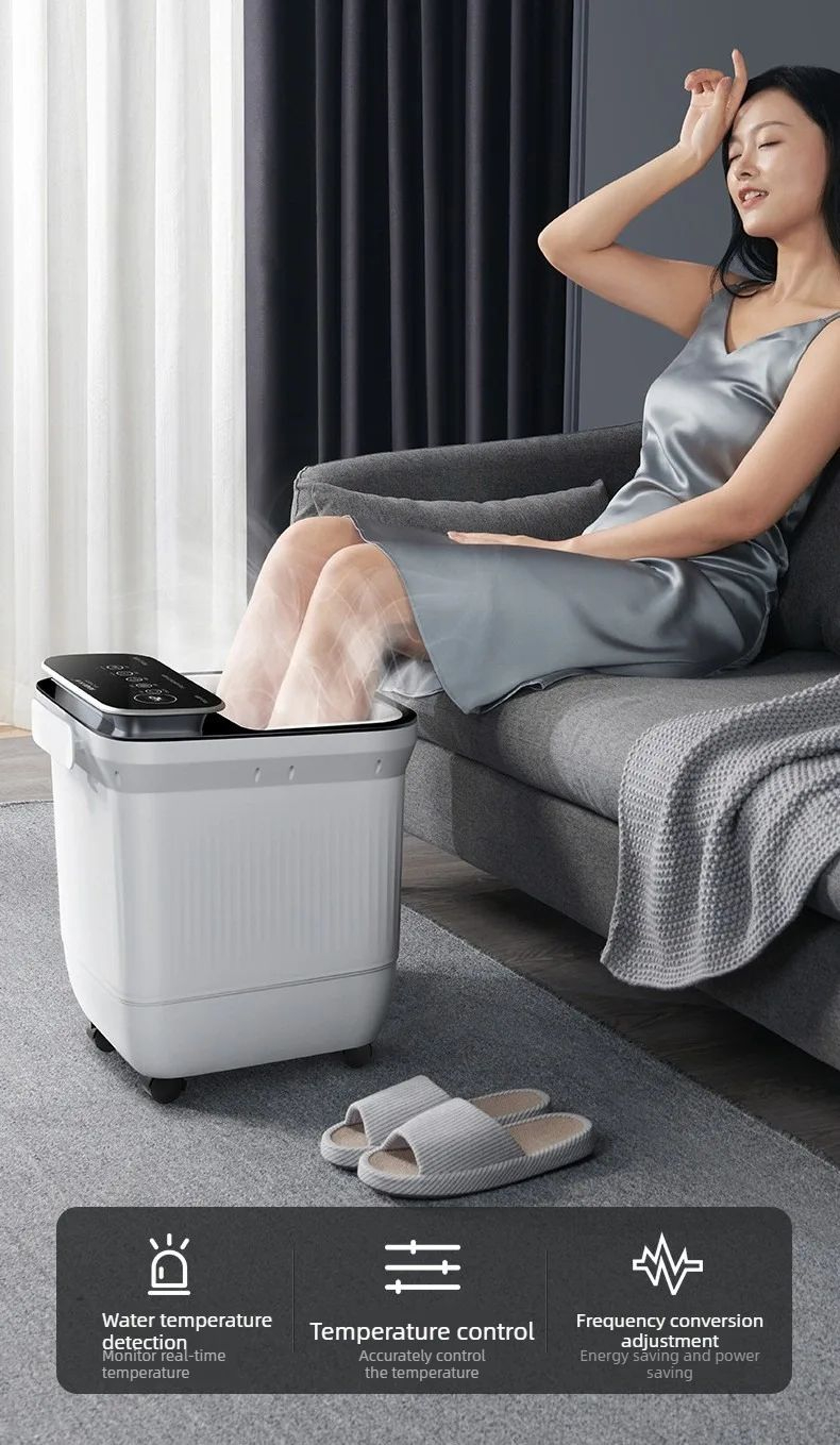 Electric Heated Foot Spa Bath With Automatic Massage And Remote Control 4