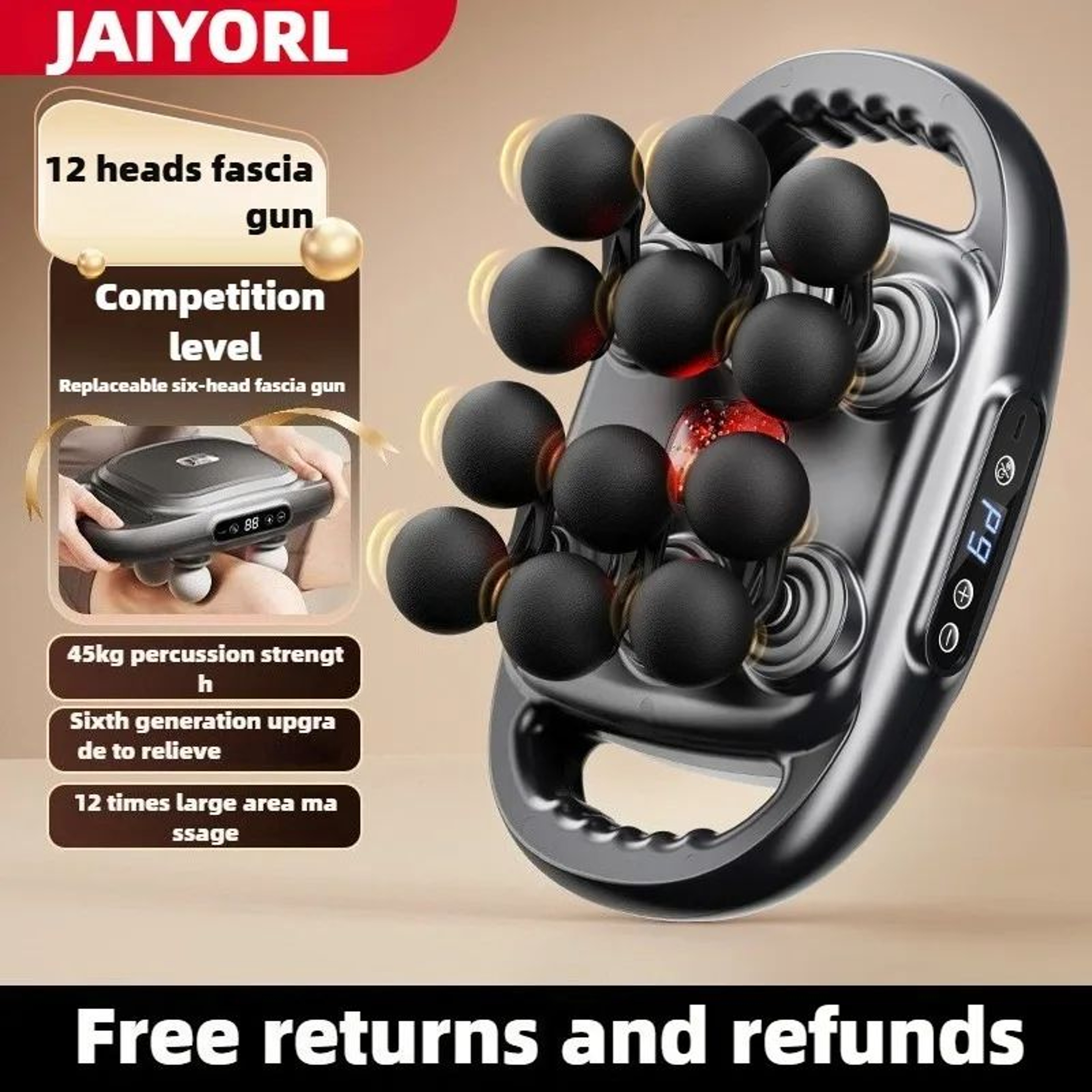 12 Head Deep Tissue Massage Gun Wireless Muscle Massager 0