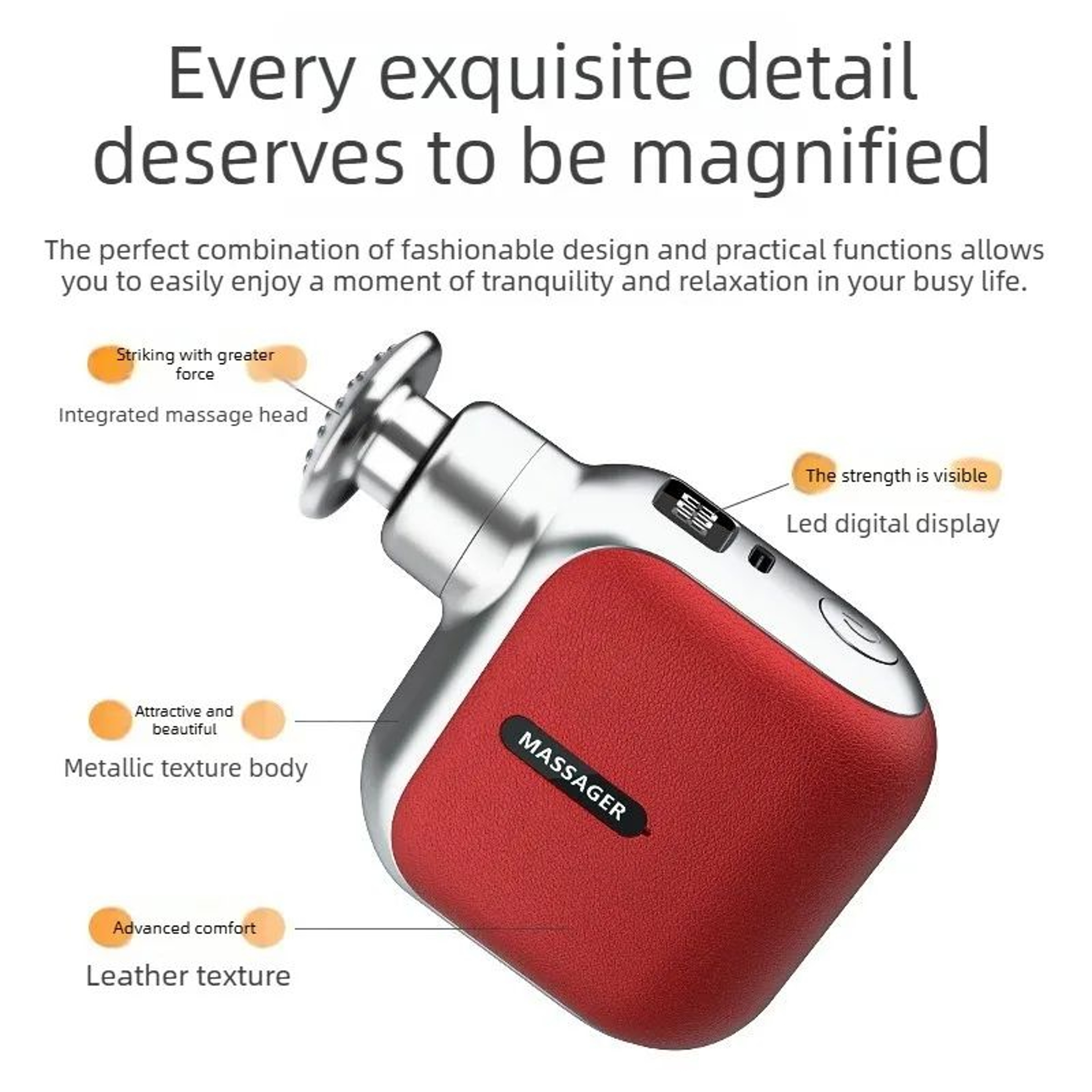 Mini Pocket Massage Gun With 4 Silicone Heads 4